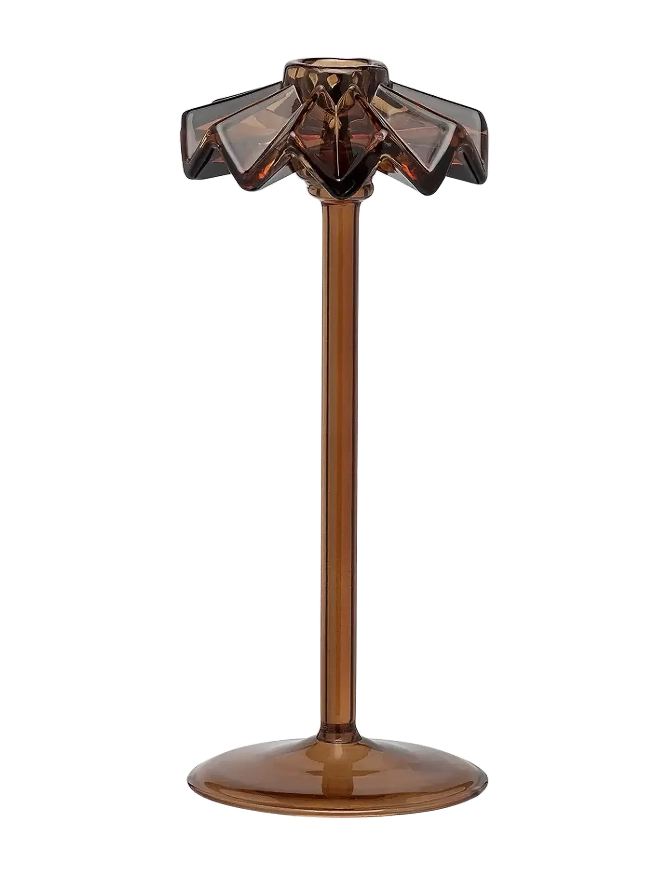 ANNA + NINA Tall Frilly Candle Holder Braun - H10CM - Unisex