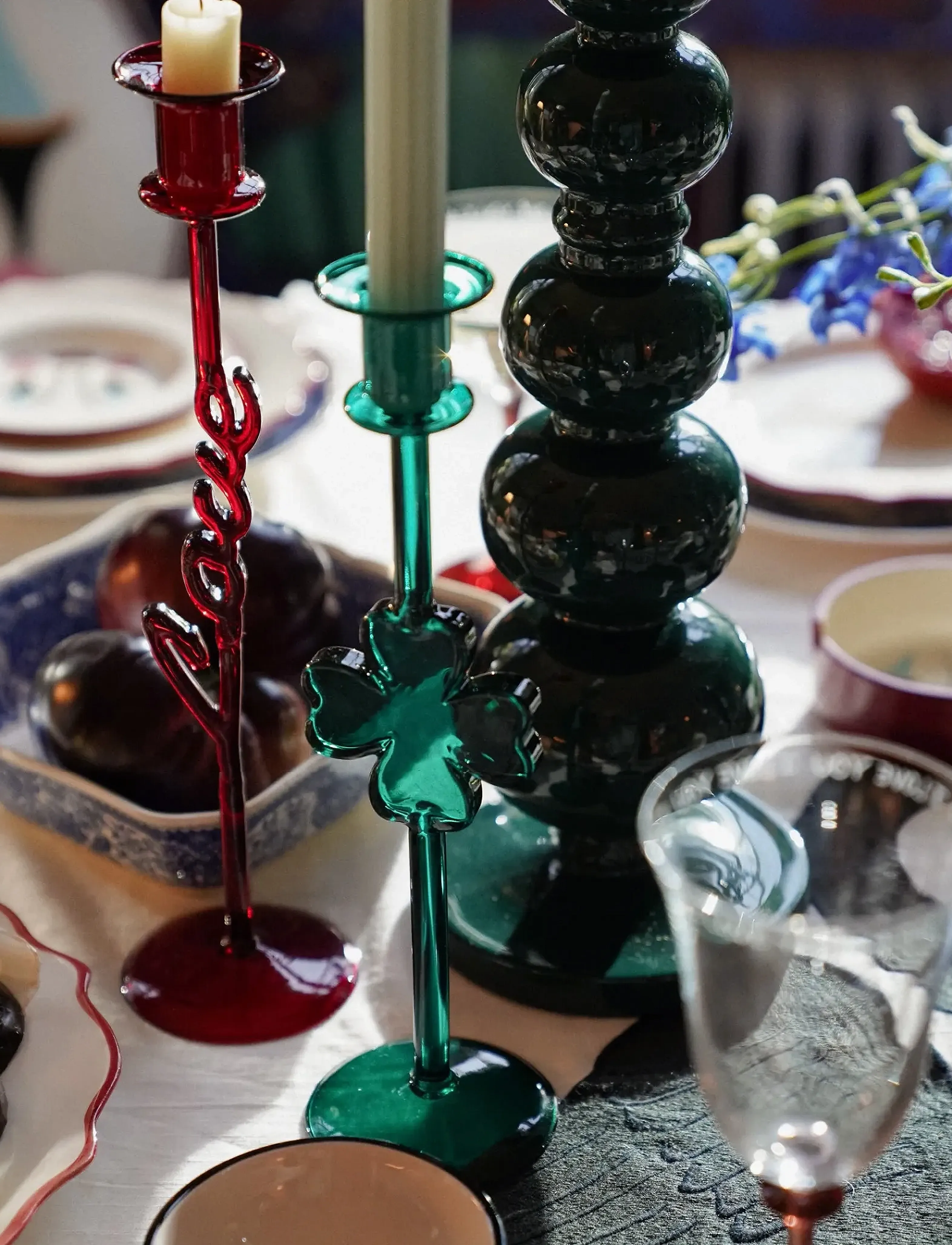 Anna + Nina Shamrock Candle Holder, H8 cm, Candlesticks & Lanterns, Grün - Candlesticks, Homeware
