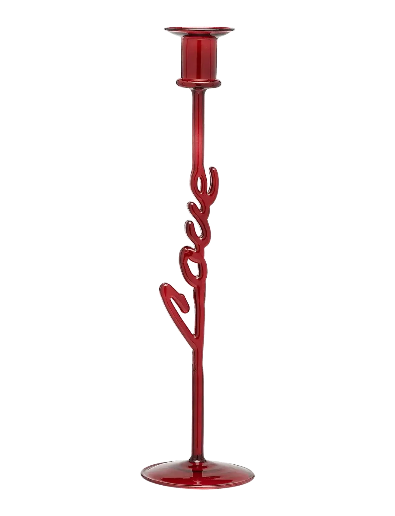 ANNA + NINA Carmine Love Candle Holder Rot - H10CM - Unisex