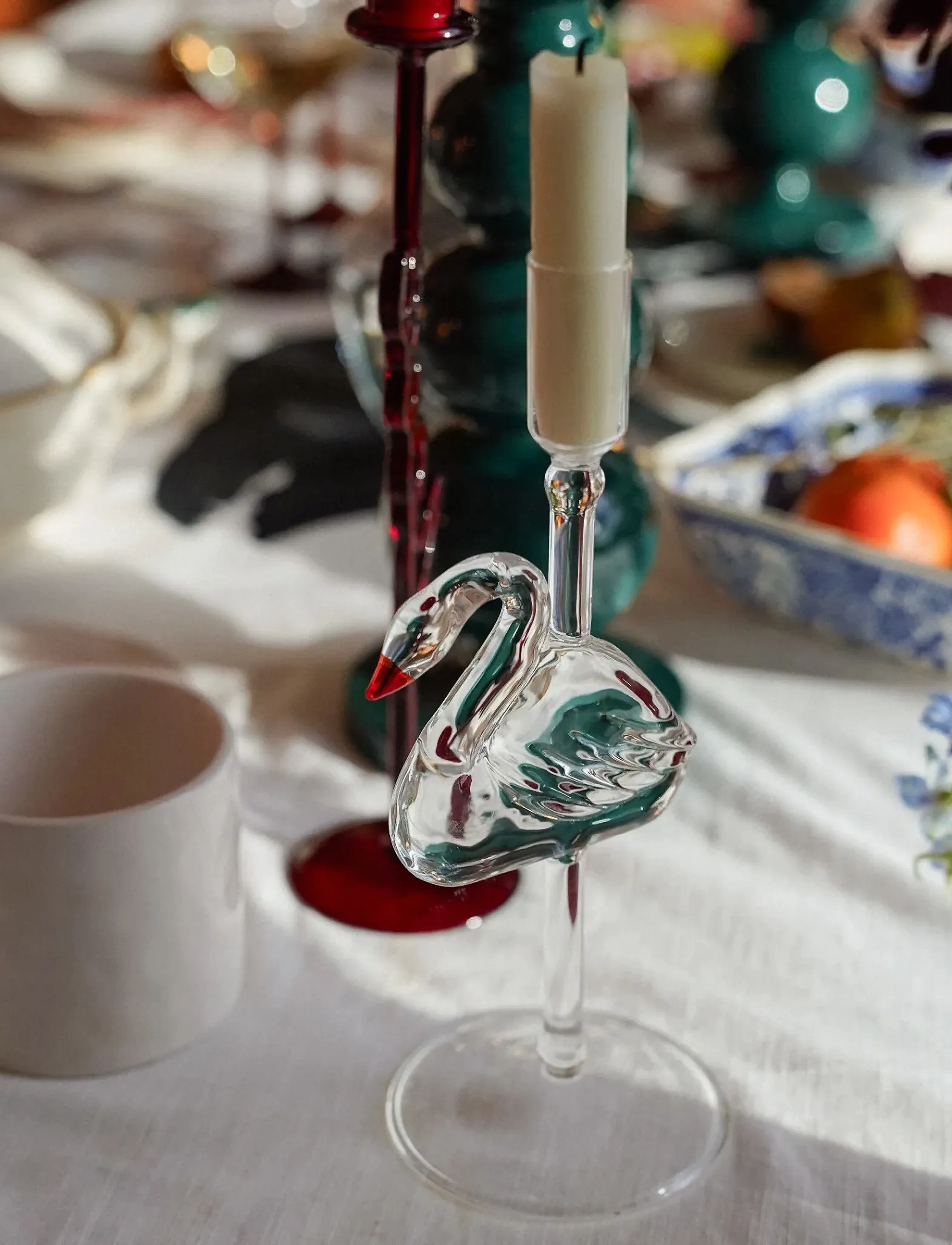 Anna + Nina Swan Lake Candle Holder, H10 cm, Candlesticks & Lanterns, Nackt - Candlesticks, Homeware