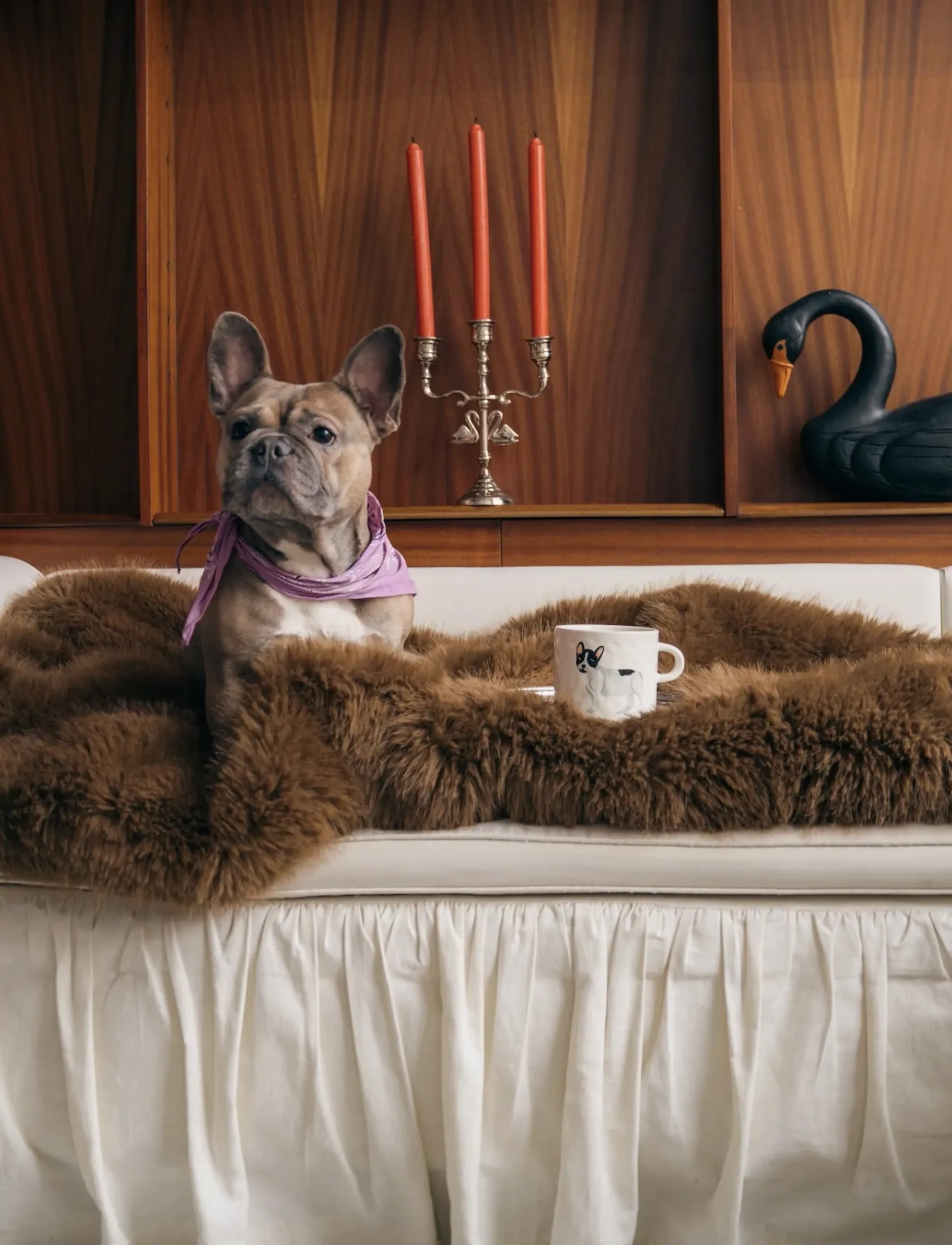 Anna + Nina French Bulldog Mug, 355 ml, Cups & Mugs, Creme - Coffee Cups, Homeware