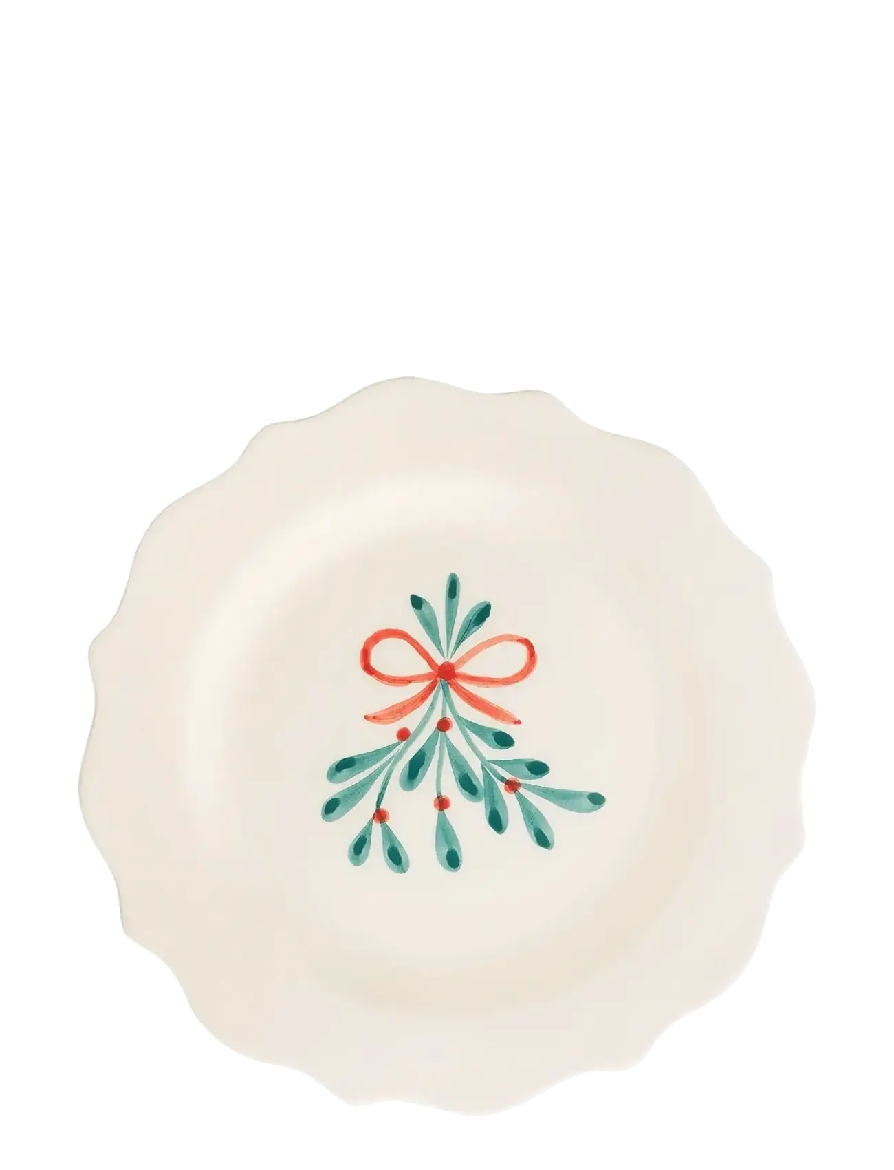 Mistletoe Breakfast Plate - GREEN