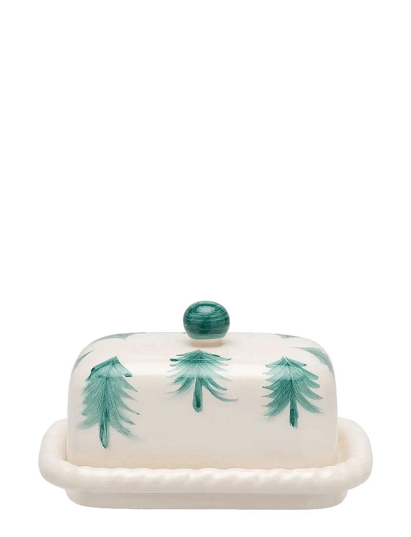 Anna + Nina - Christmas Forest Butter Dish - die niedrigsten preise - green - 0