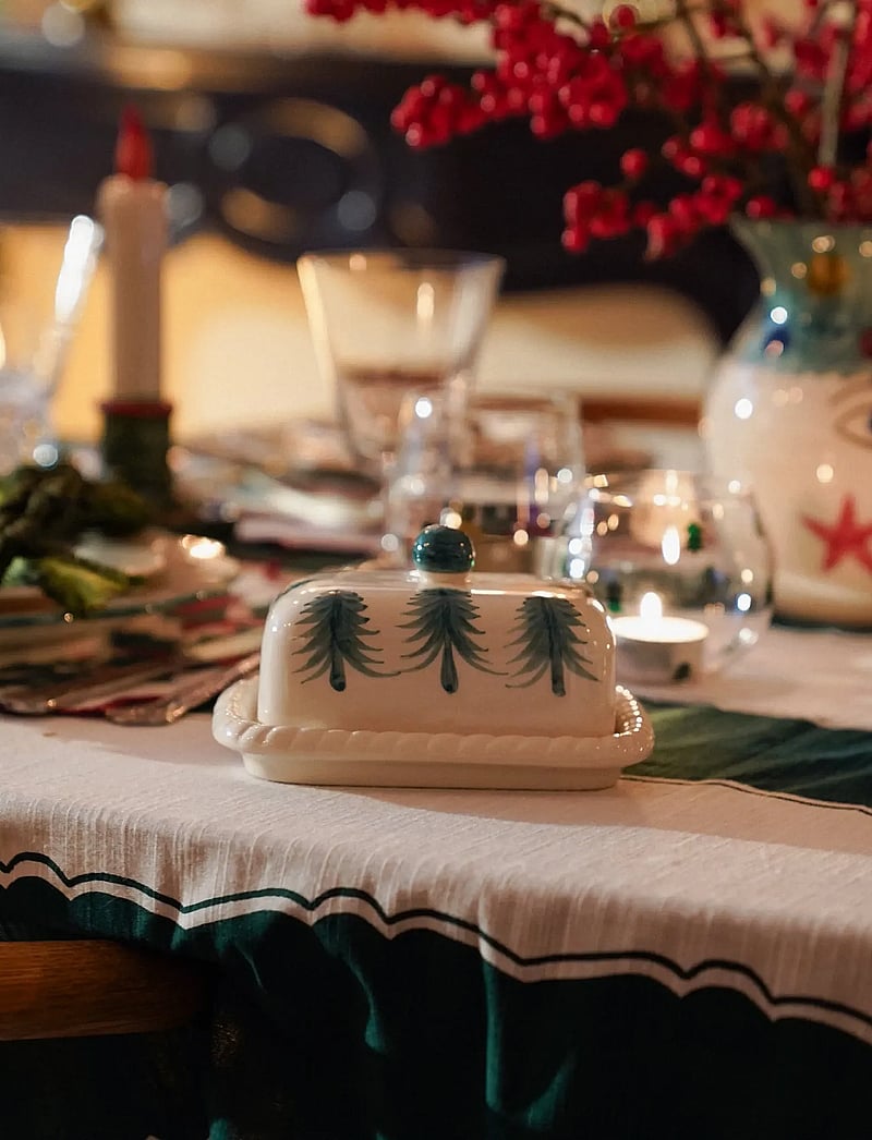 Anna + Nina - Christmas Forest Butter Dish - die niedrigsten preise - green - 1