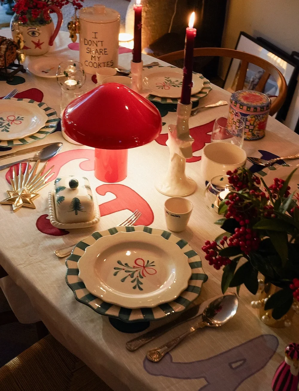 Anna + Nina - Merry Christmas Tablecloth - jultextilier - multicolor - 1