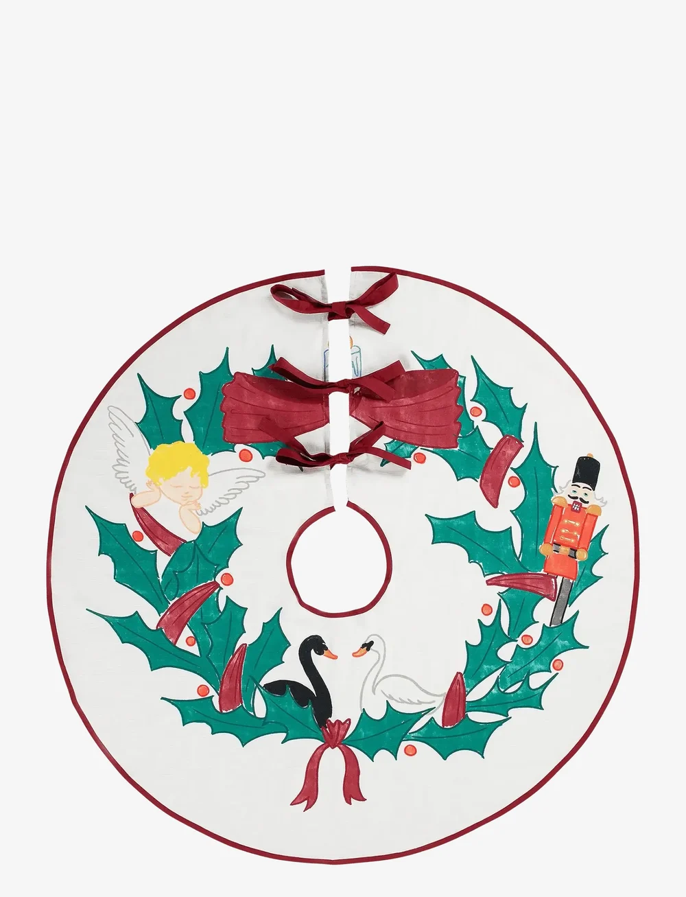 Anna + Nina - Christmas Wreath Tree Skirt - jultextilier - multicolor - 0