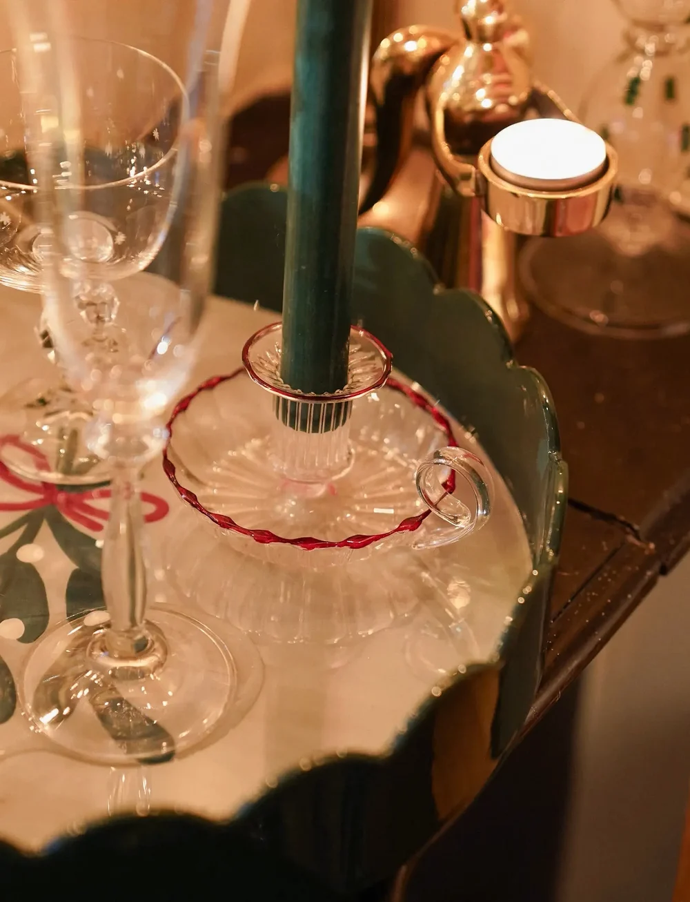 Anna + Nina - Last Christmas Maroon Candle Holder - julpynt - red - 1