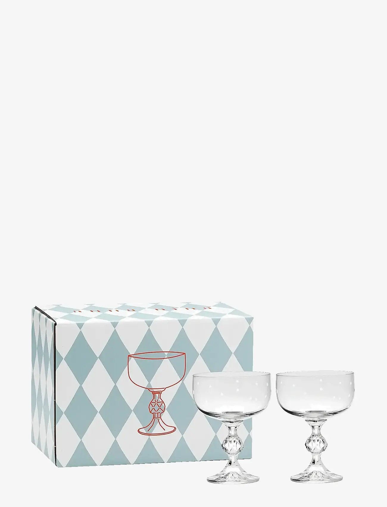Anna + Nina - Starry Eve Cocktail Glass Set of 2 - kokteili- ja martiiniklaasid - white - 1