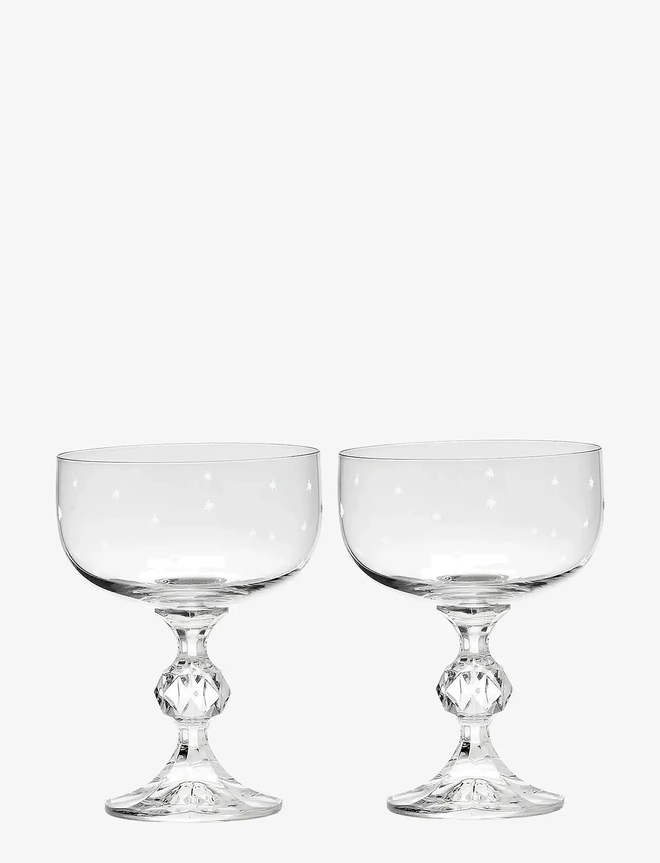 Anna + Nina - Starry Eve Cocktail Glass Set of 2 - kokteili- ja martiiniklaasid - white - 2