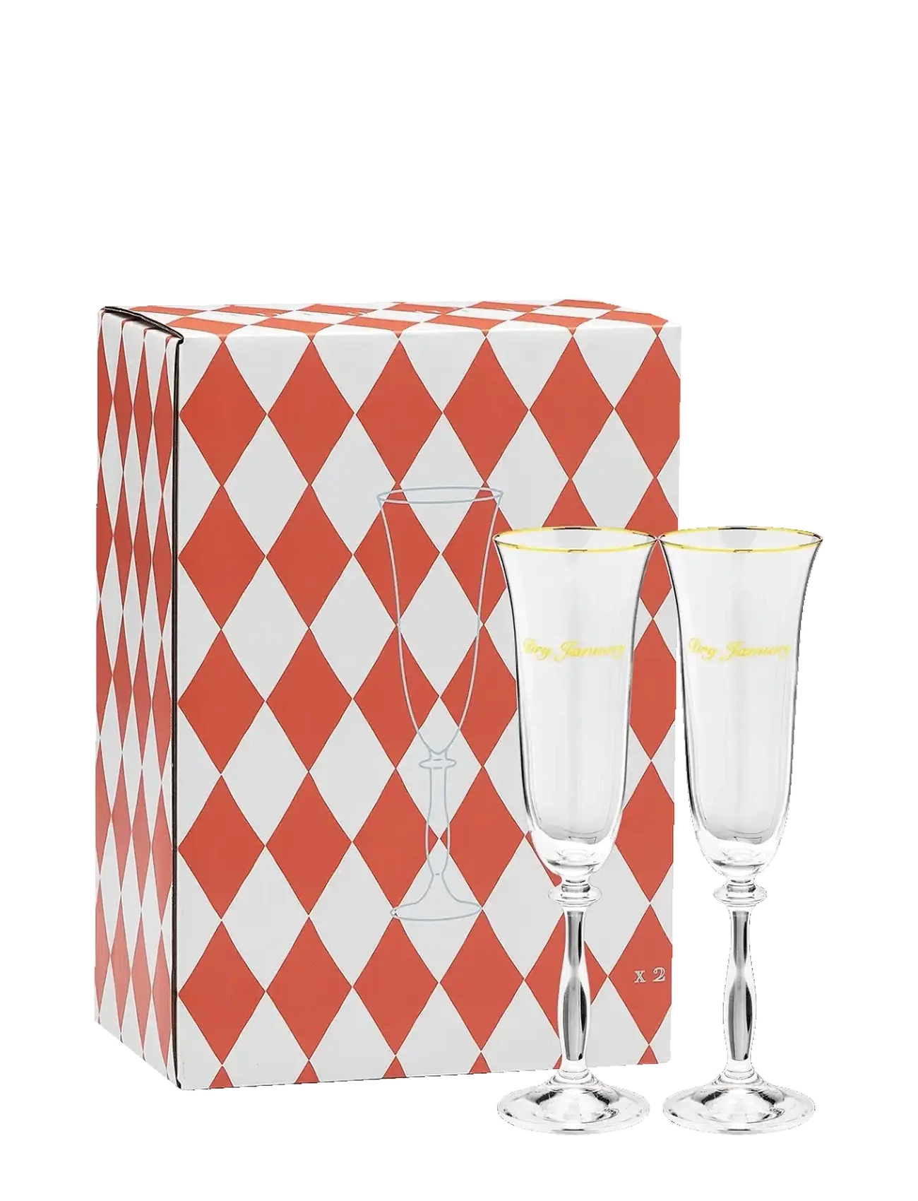 Dry January Champagne Flute Set of 2 - WHITE