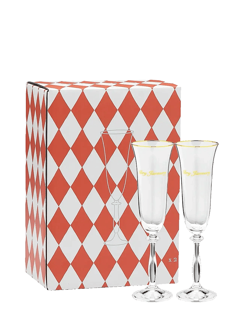 Anna + Nina - Dry January Champagne Flute Set of 2 - die niedrigsten preise - white - 0