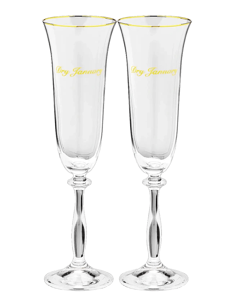 Anna + Nina - Dry January Champagne Flute Set of 2 - die niedrigsten preise - white - 1