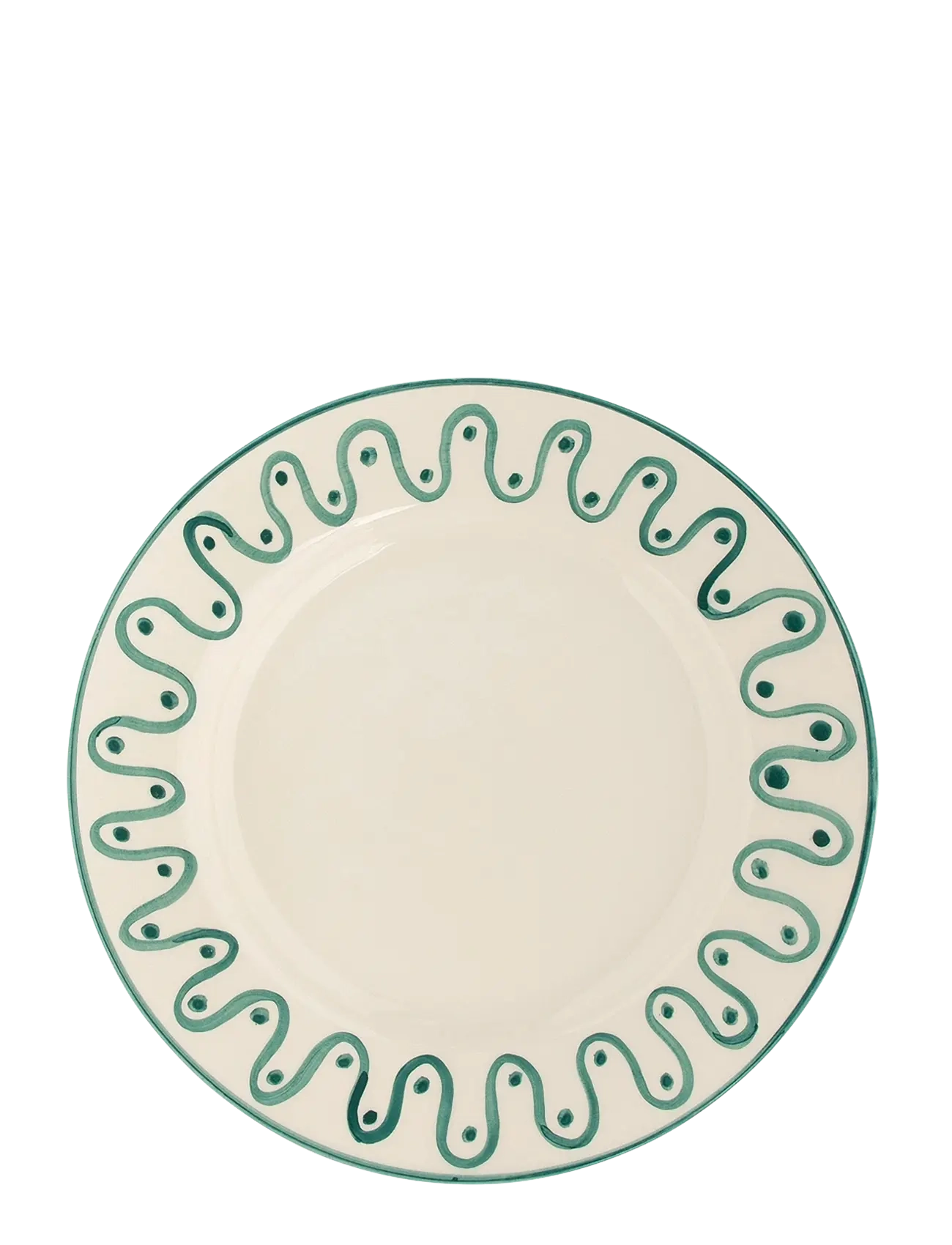 Anna + Nina Leaf Dinner Plate, Dinner Plade, Grøn, Str: Ø 26.5 CM