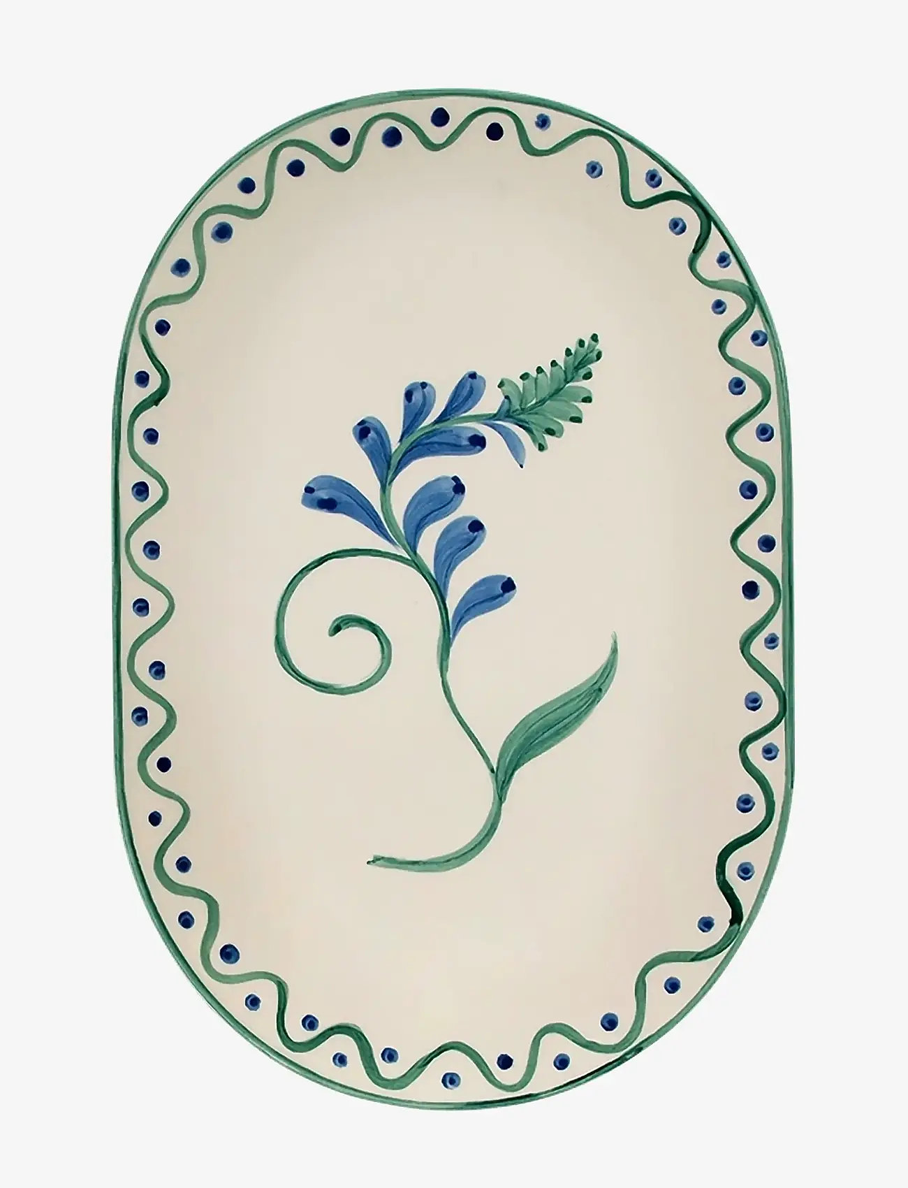 Anna + Nina - Indigo Flora Serving Platter - serveringsfat & uppläggningsfat - multicolor - 0