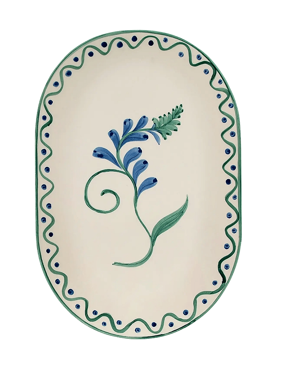 Anna + Nina - Indigo Flora Serving Platter - vaagnad ja roogade serveerimisalused - multicolor - 0