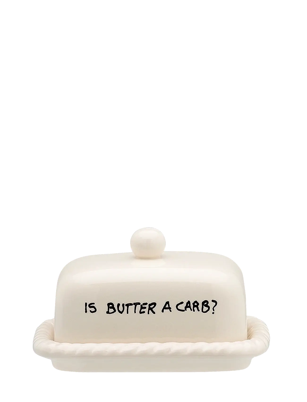 Anna + Nina Is Butter a Carb Butter Dish - Keukenopslag - BLACK / cream