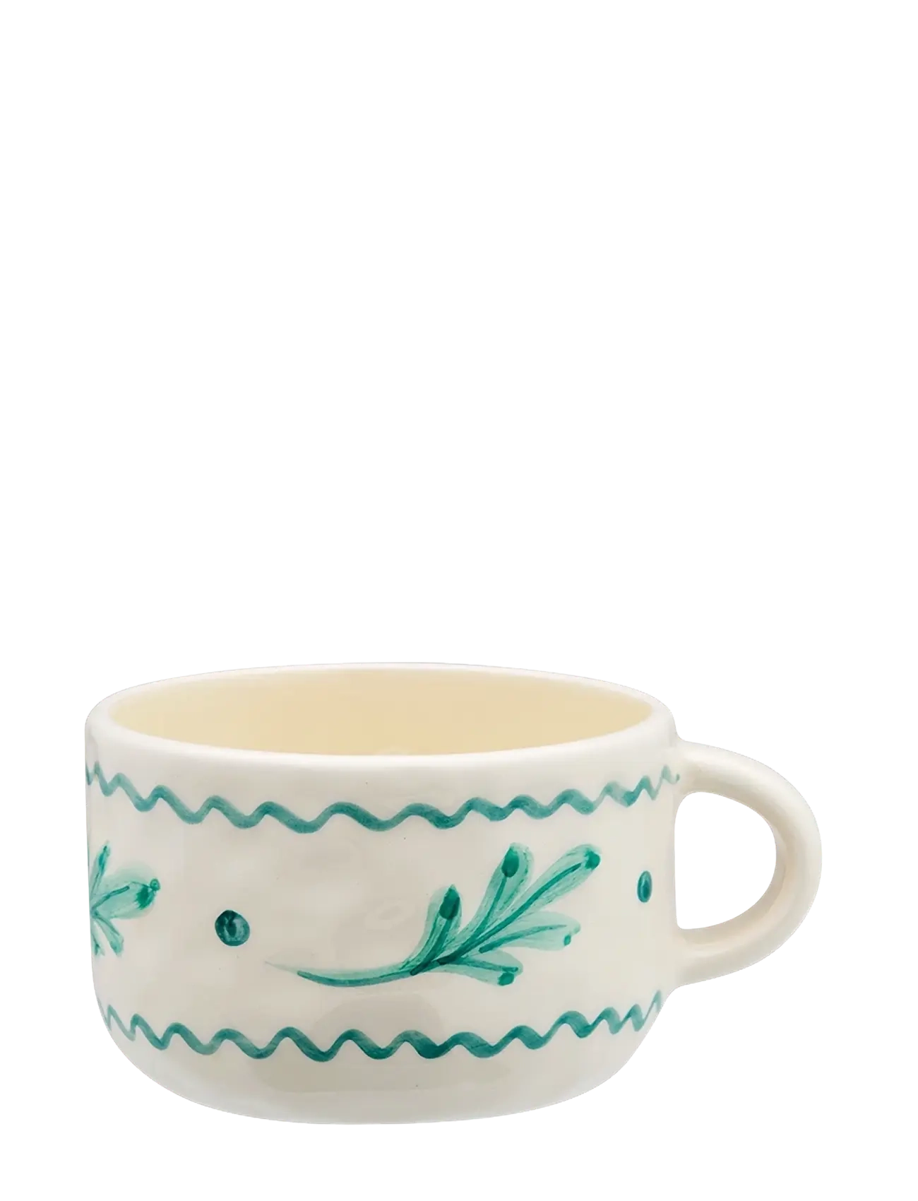Anna + Nina Leaf Cappuccino Mug, 30 ml, Cream, Kopper & Krus > Kaffekopper, Unisex