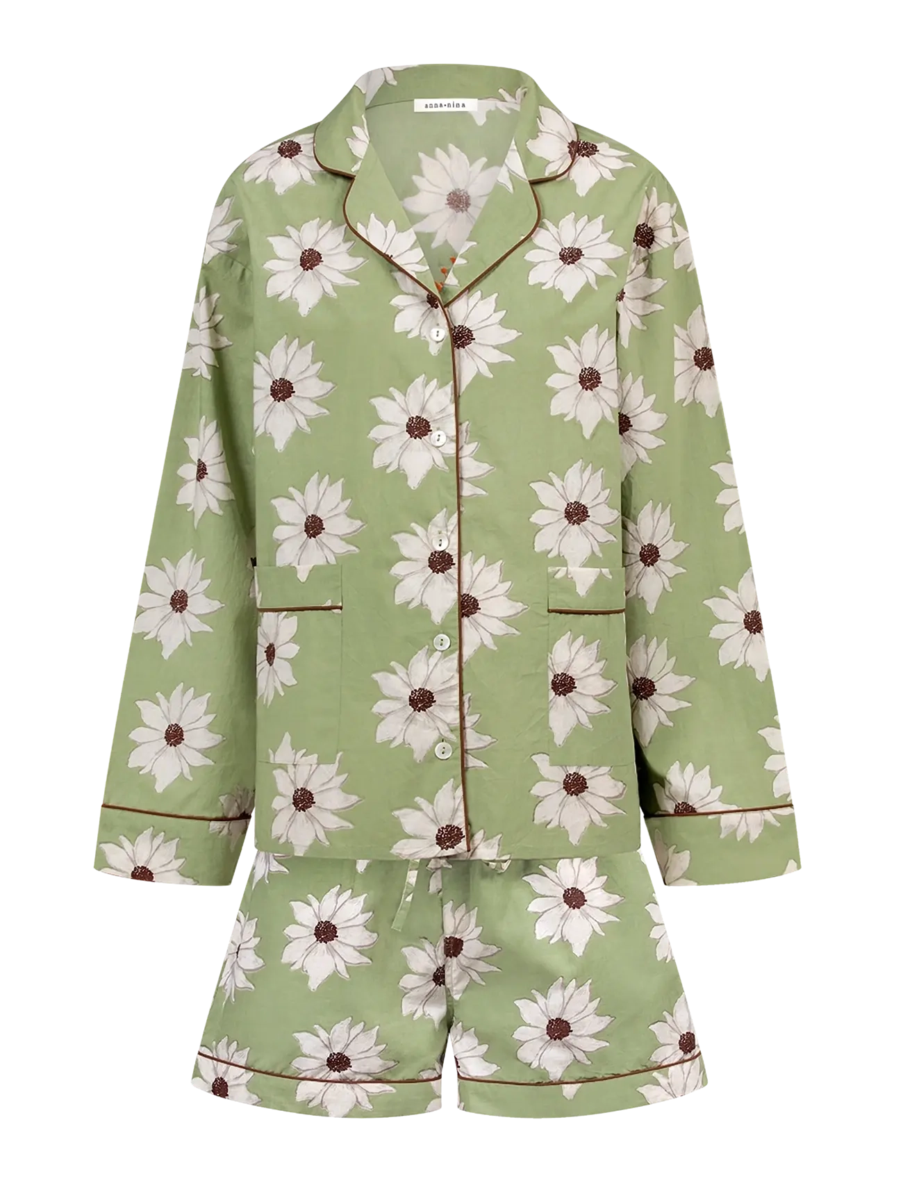 Anna + Nina White Lotus Dreams Pyjama - Kampagne - MULTICOLOR / green