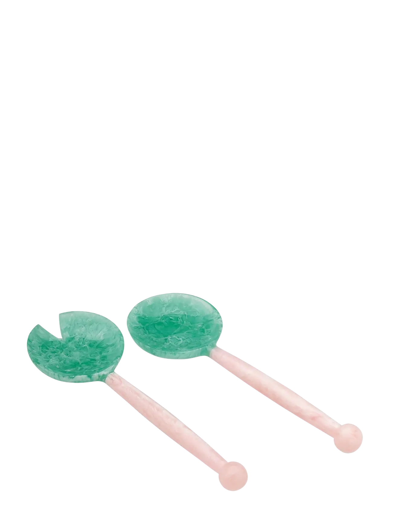 Anna + Nina Coastal Salad Server Set - Cutlery & Flatware - MULTICOLOR / green