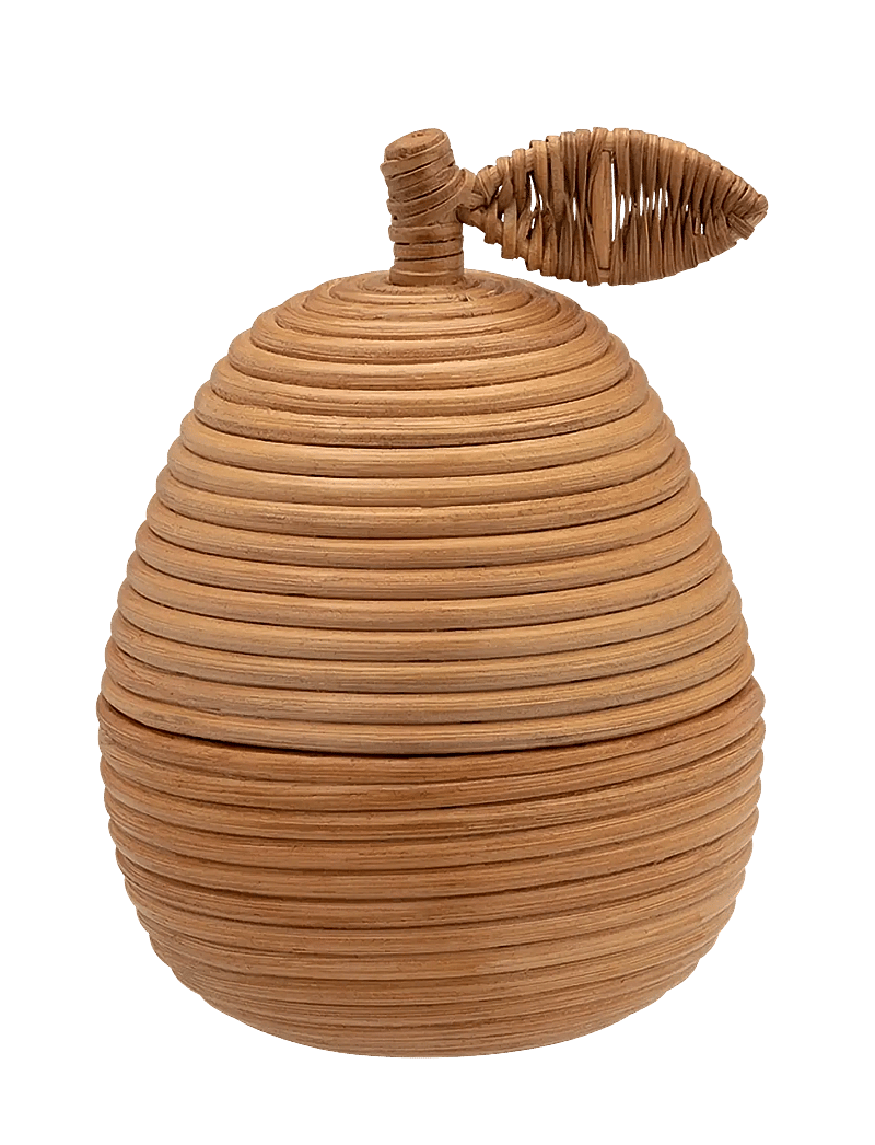 Anna + Nina - Pear Rattan Box - aufbewahrungsboxen - brown - 0