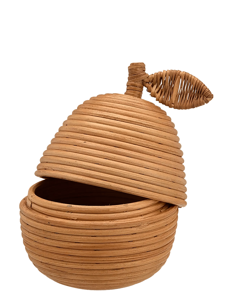 Anna + Nina - Pear Rattan Box - minikarbid - brown - 1