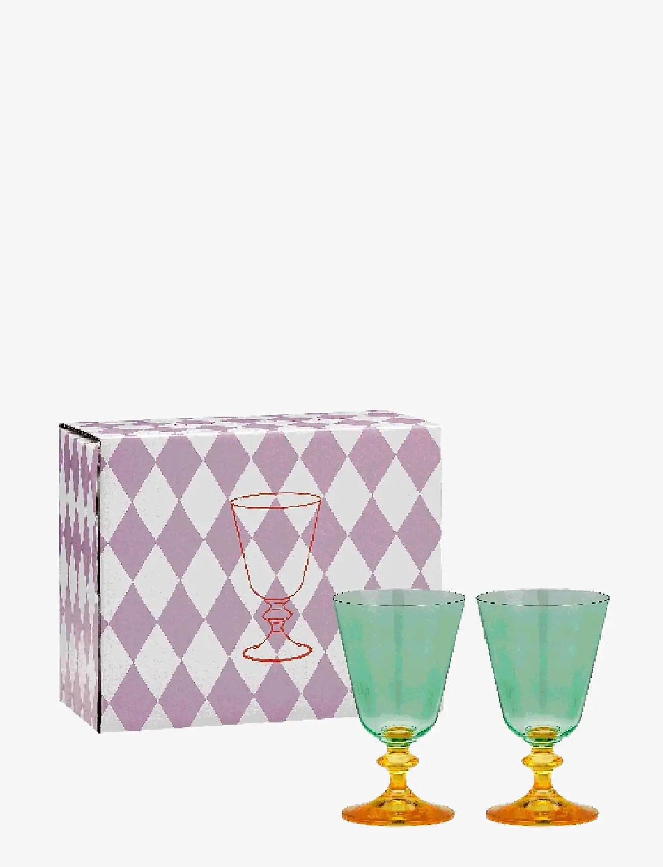 Anna + Nina - Arancia Short Wine Glass Set of 2 - multicolor - 1