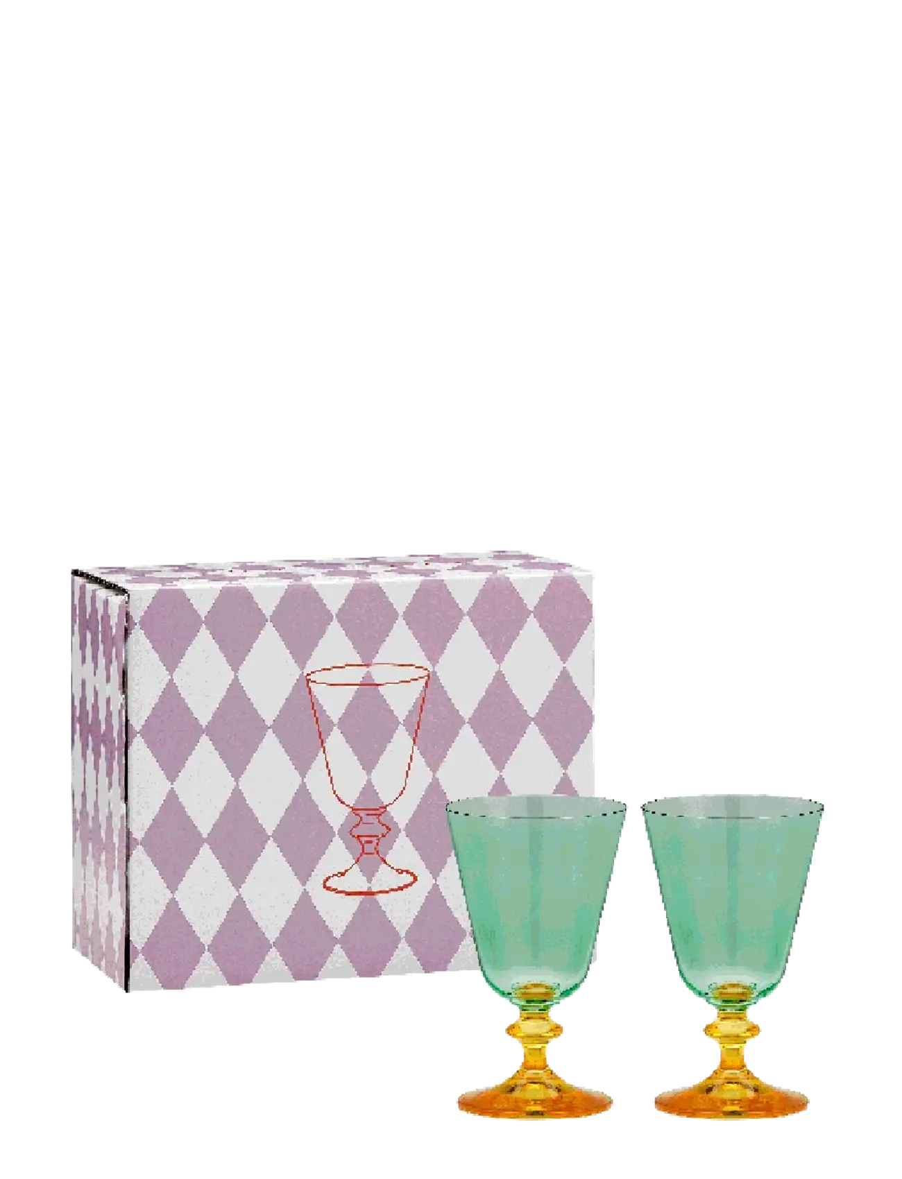 Anna + Nina - Arancia Short Wine Glass Set of 2 - multicolor - 1