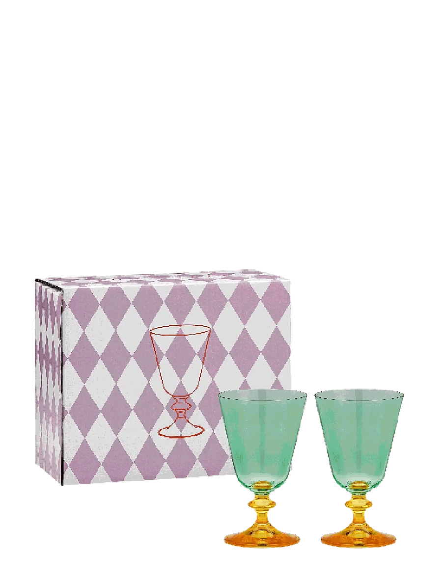 Anna + Nina - Arancia Short Wine Glass Set of 2 - multicolor - 1