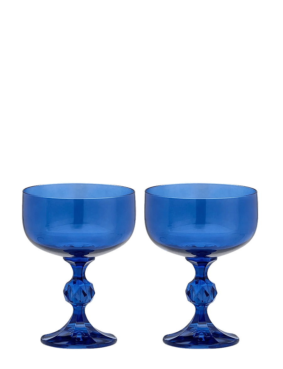 Anna + Nina - Mare Cocktail Glass Set of 2 - kokteili- ja martiiniklaasid - blue - 0