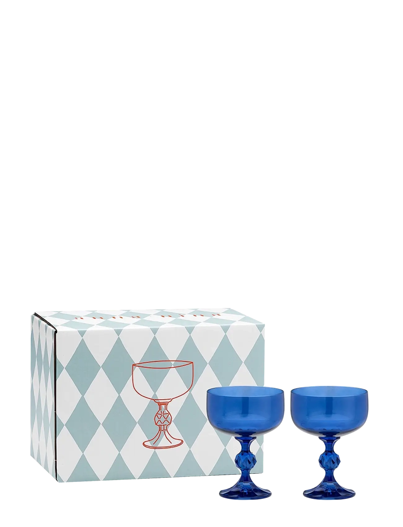 Anna + Nina - Mare Cocktail Glass Set of 2 - martiniglas & cocktailglas - blue - 1