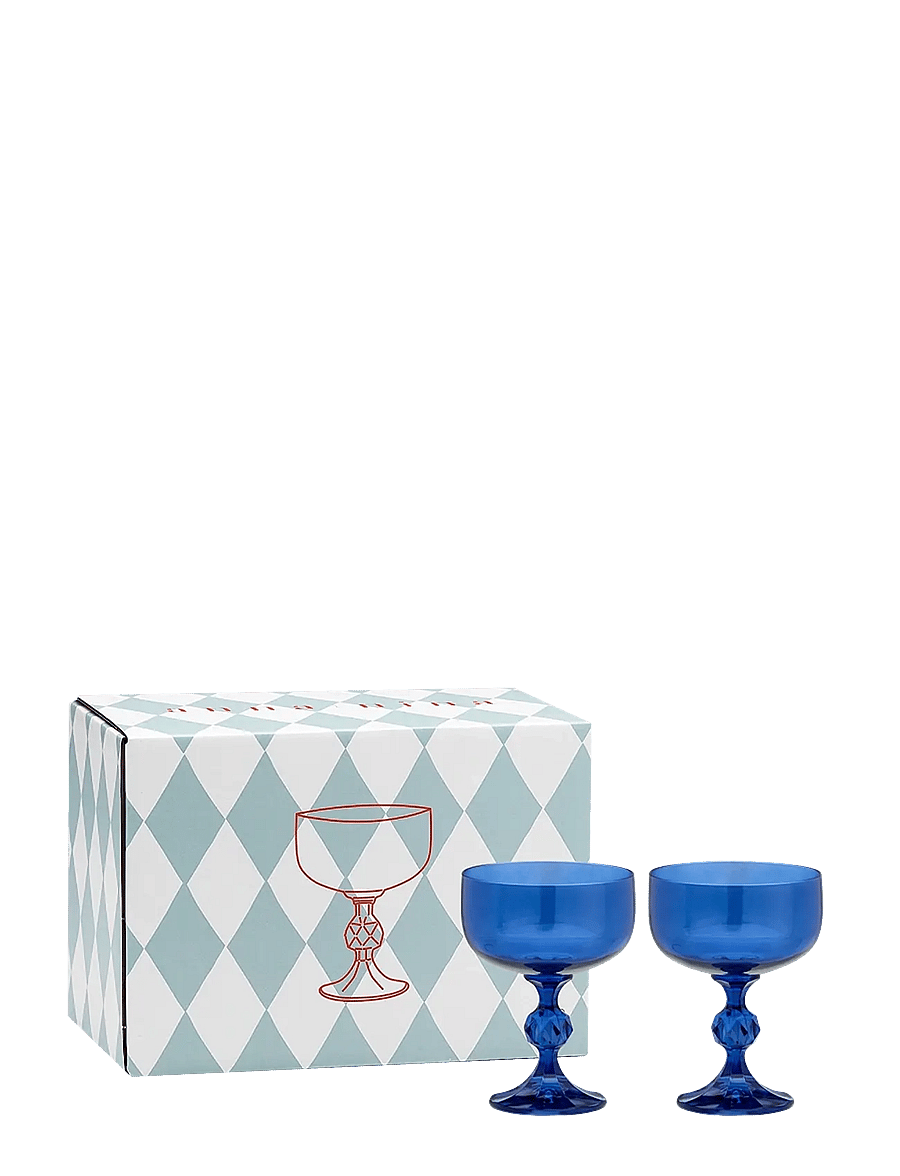 Anna + Nina - Mare Cocktail Glass Set of 2 - kokteili- ja martiiniklaasid - blue - 1