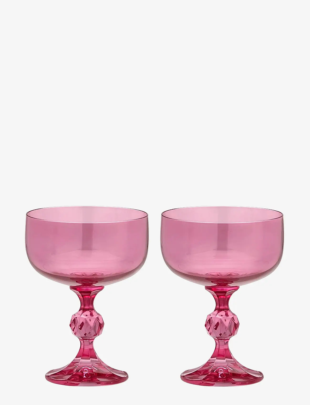 Anna + Nina - Rose Cocktail Glass Set of 2 - kokteili- ja martiiniklaasid - pink - 0
