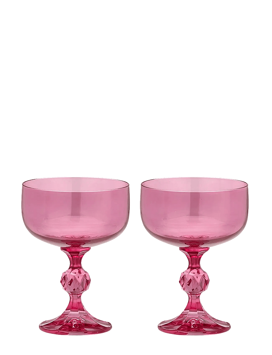 Anna + Nina - Rose Cocktail Glass Set of 2 - cocktail & longdrinkgläser - pink - 0