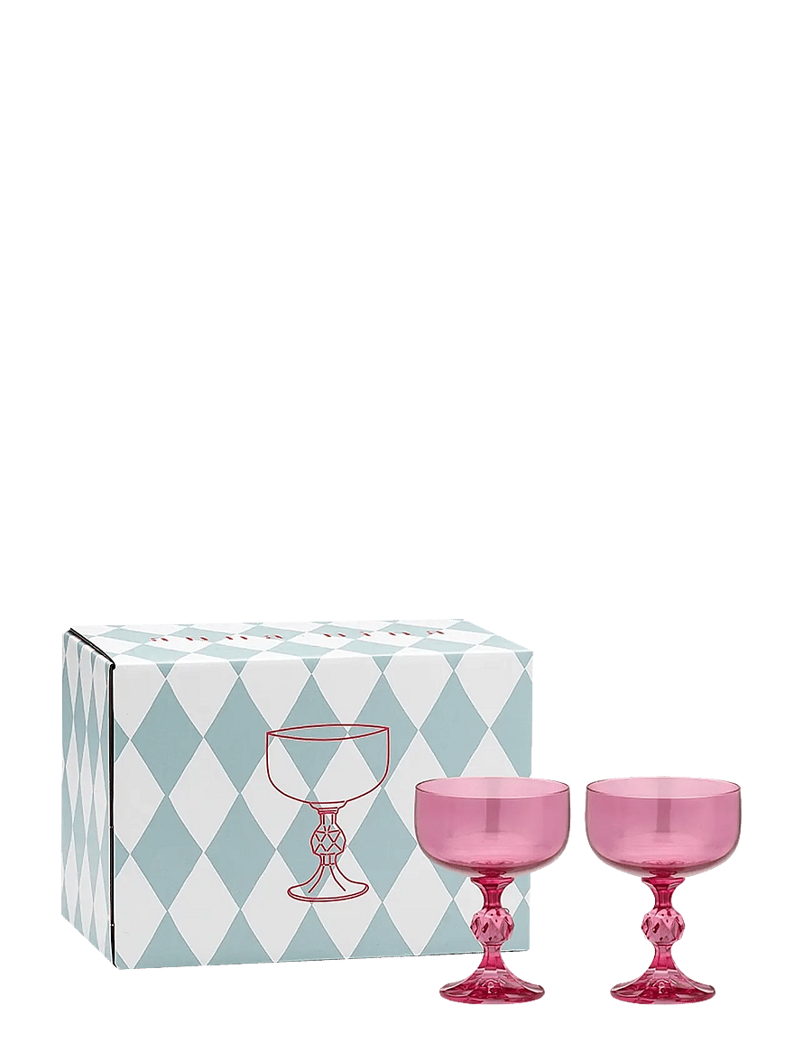 Anna + Nina - Rose Cocktail Glass Set of 2 - cocktail & longdrinkgläser - pink - 1