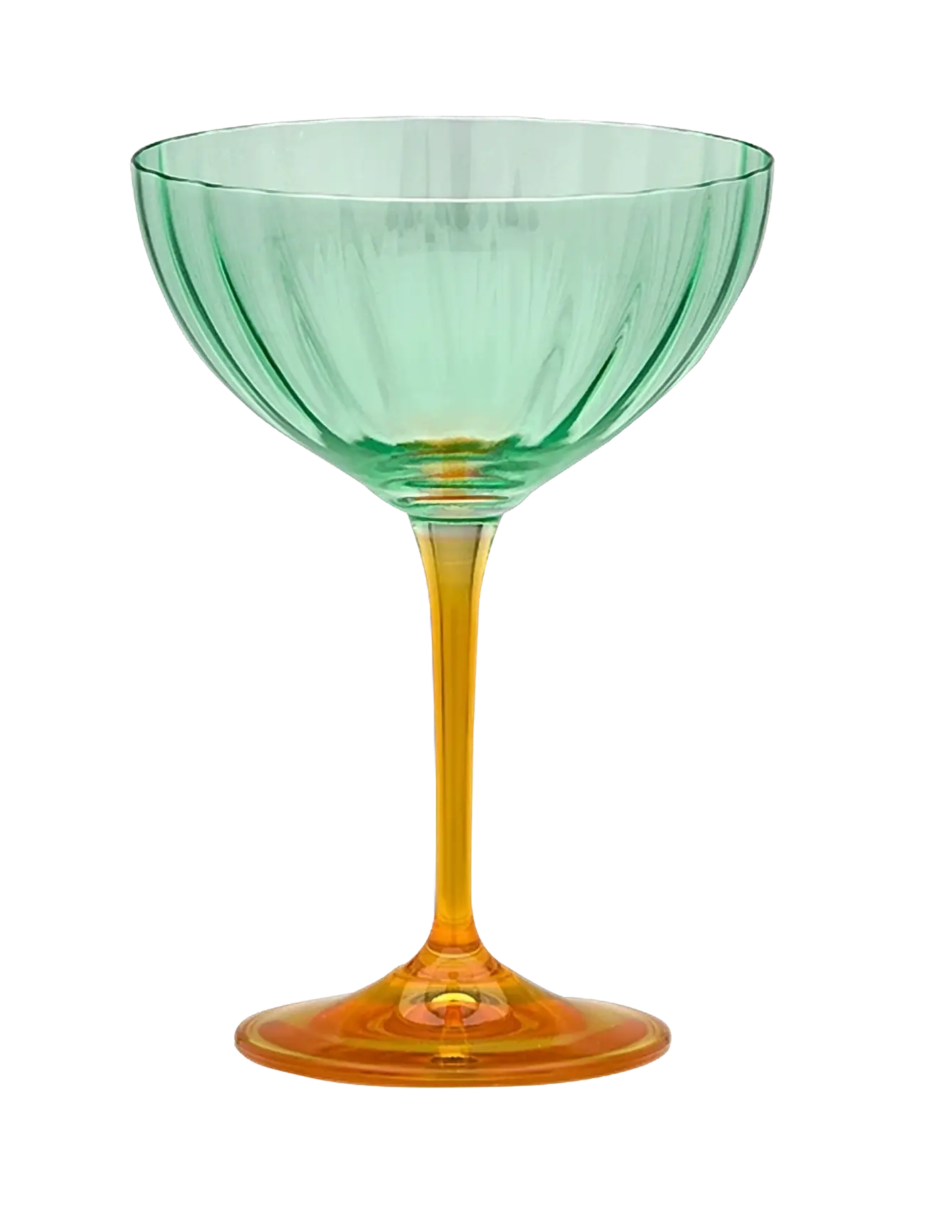 Anna + Nina Jazzy Arancia Optic Champagne Glass - Geschirr - MULTICOLOR / green