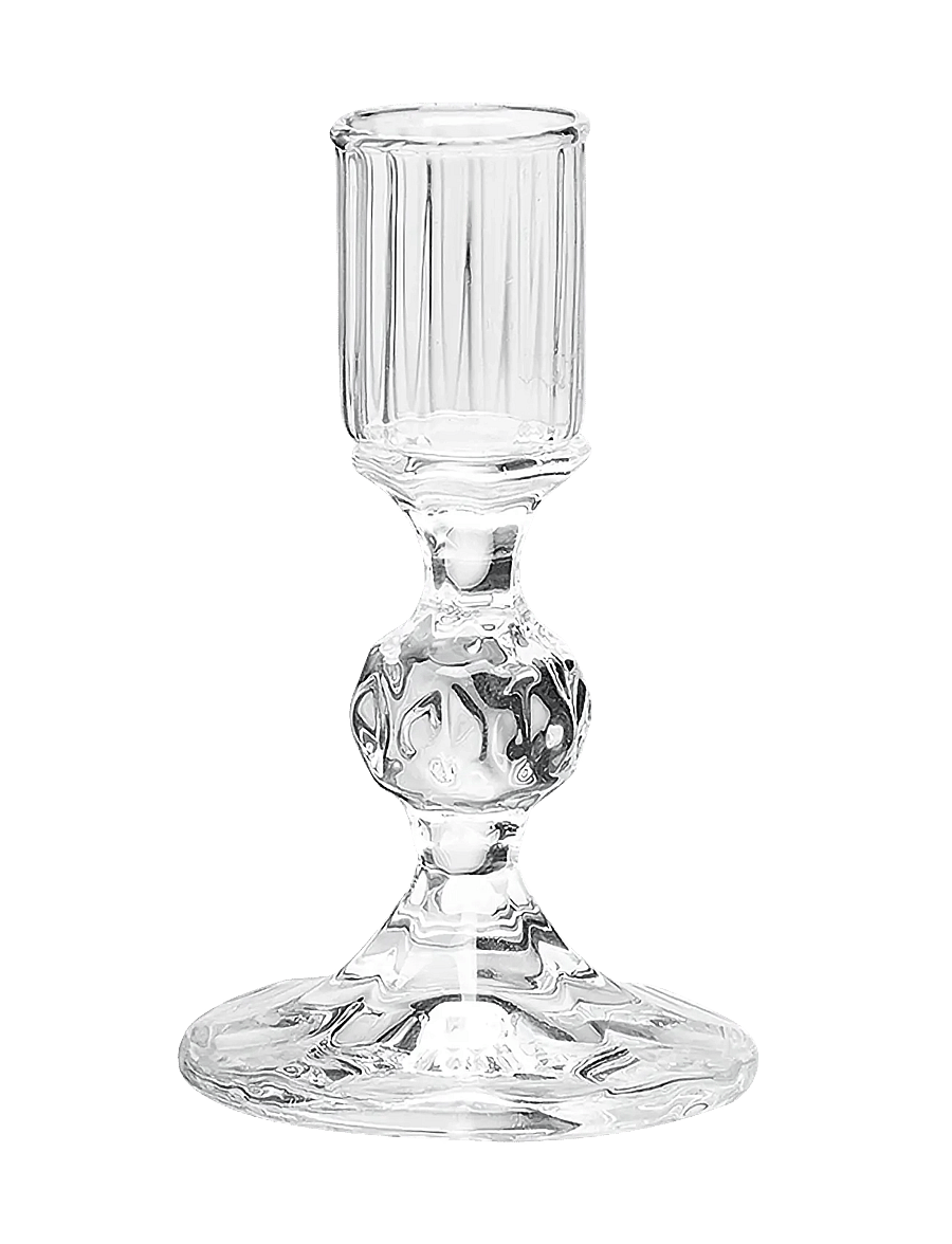 Anna + Nina - Clear Gemma Candle Holder - kerzenständer - white - 0