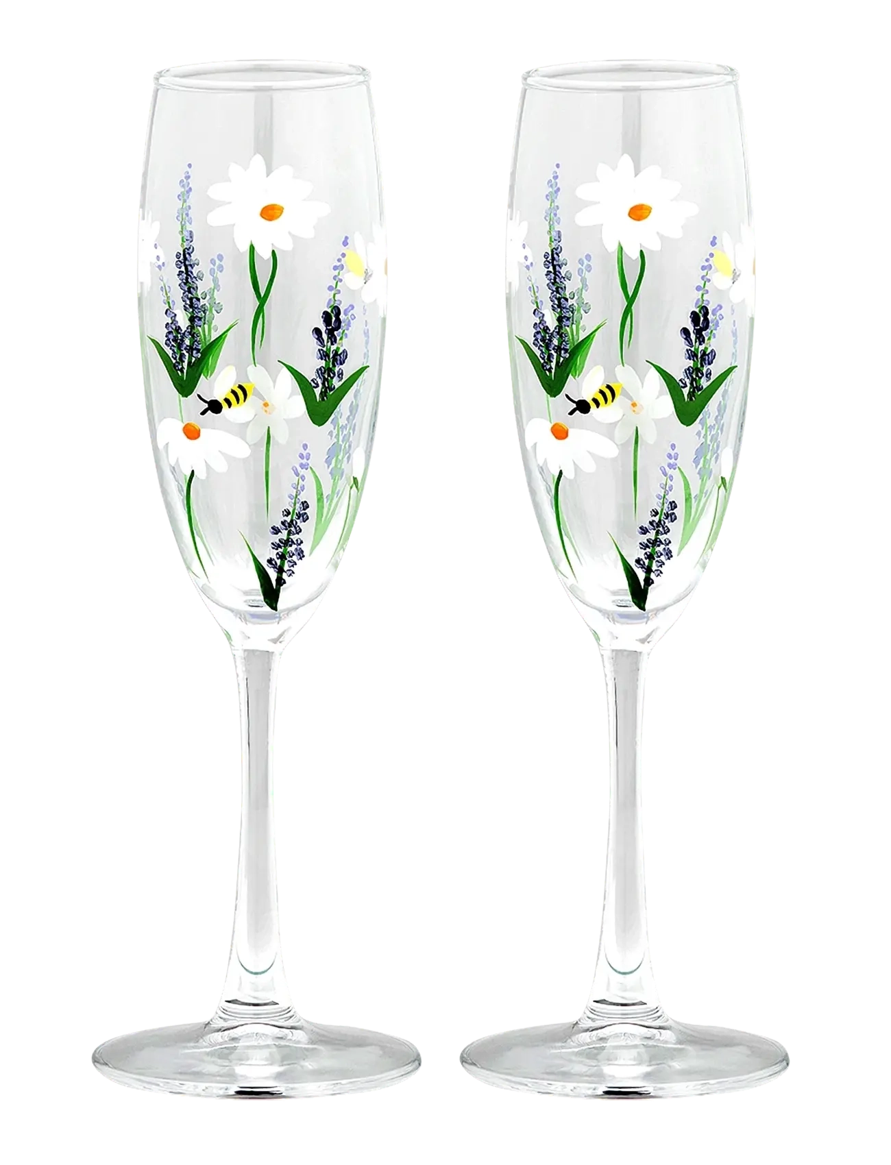 Anna + Nina Springtime Toast Champagne Flute Set of 2 - Glas - MULTICOLOR / clear