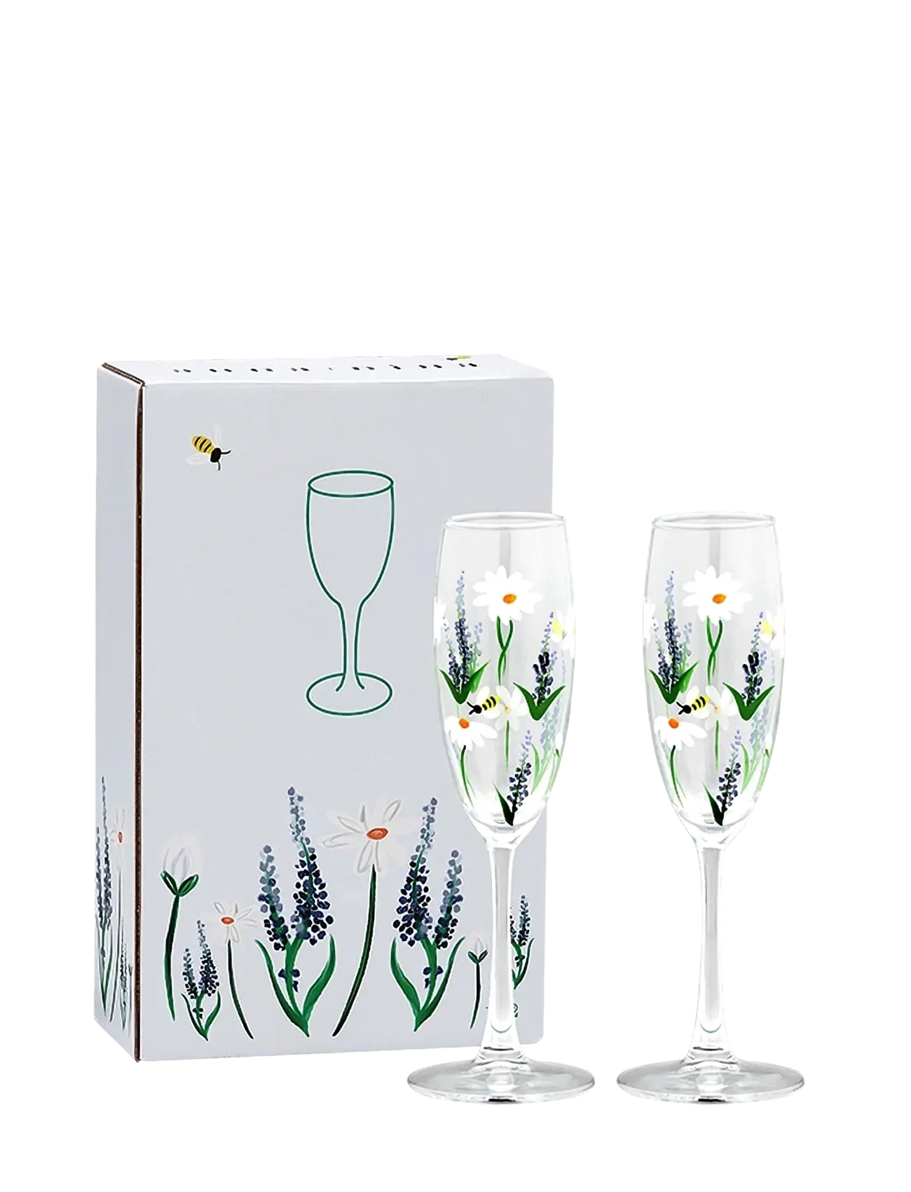 Anna + Nina - Springtime Toast Champagne Flute Set of 2 - champagne glasses - multicolor - 1