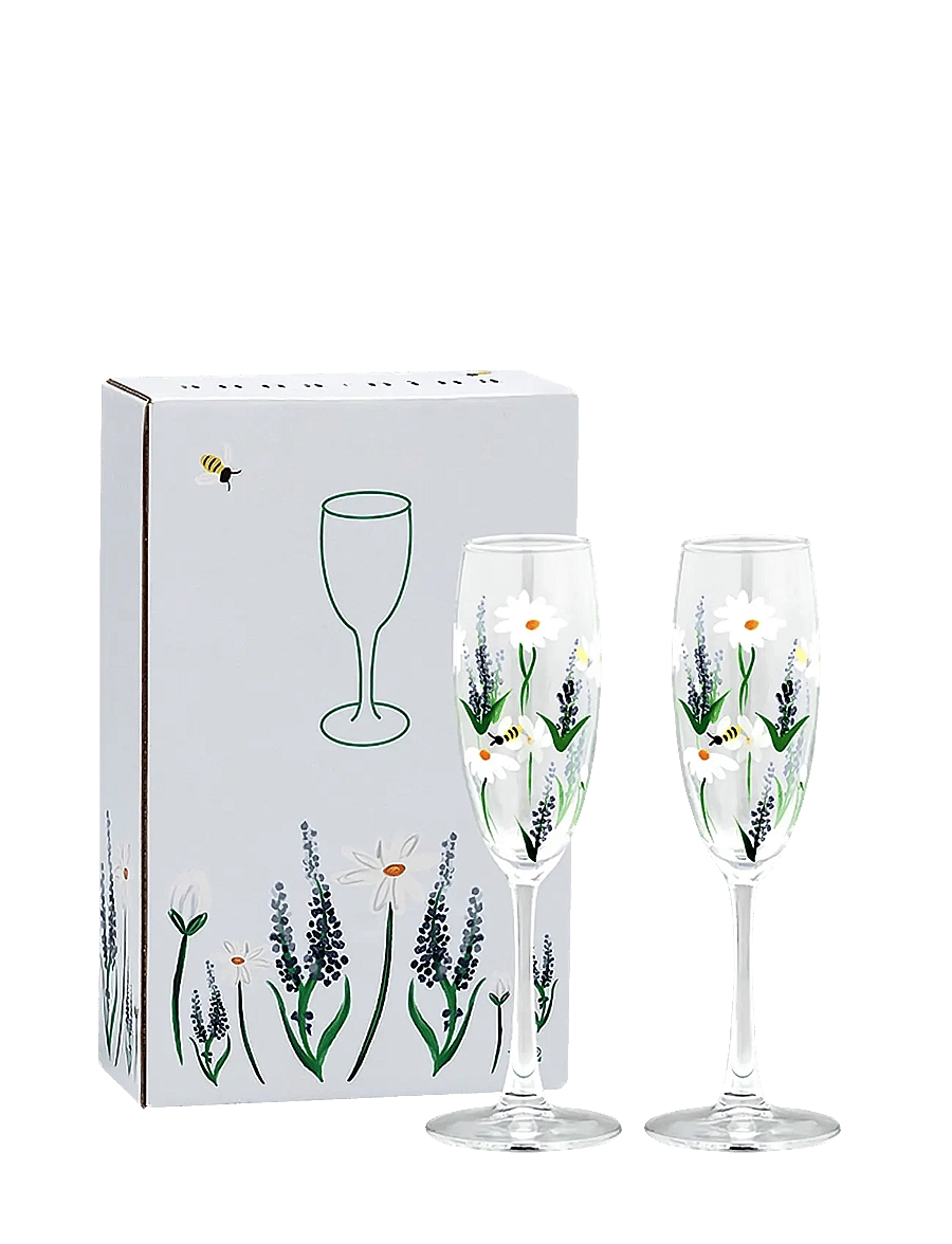 Anna + Nina - Springtime Toast Champagne Flute Set of 2 - sektgläser - multicolor - 1
