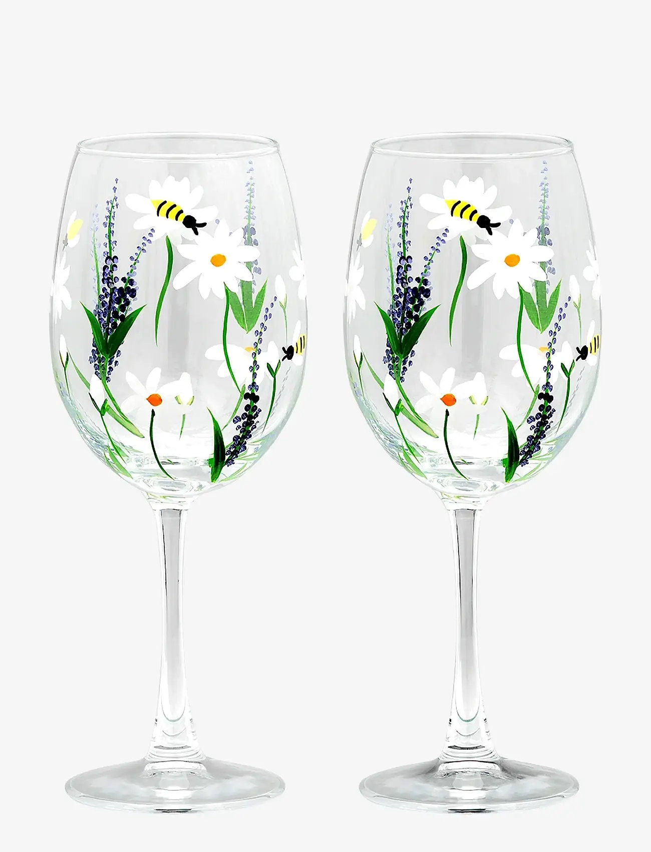 Anna + Nina - Springtime Toast Wine Glass Set of 2 - red wine glasses - multicolor - 0