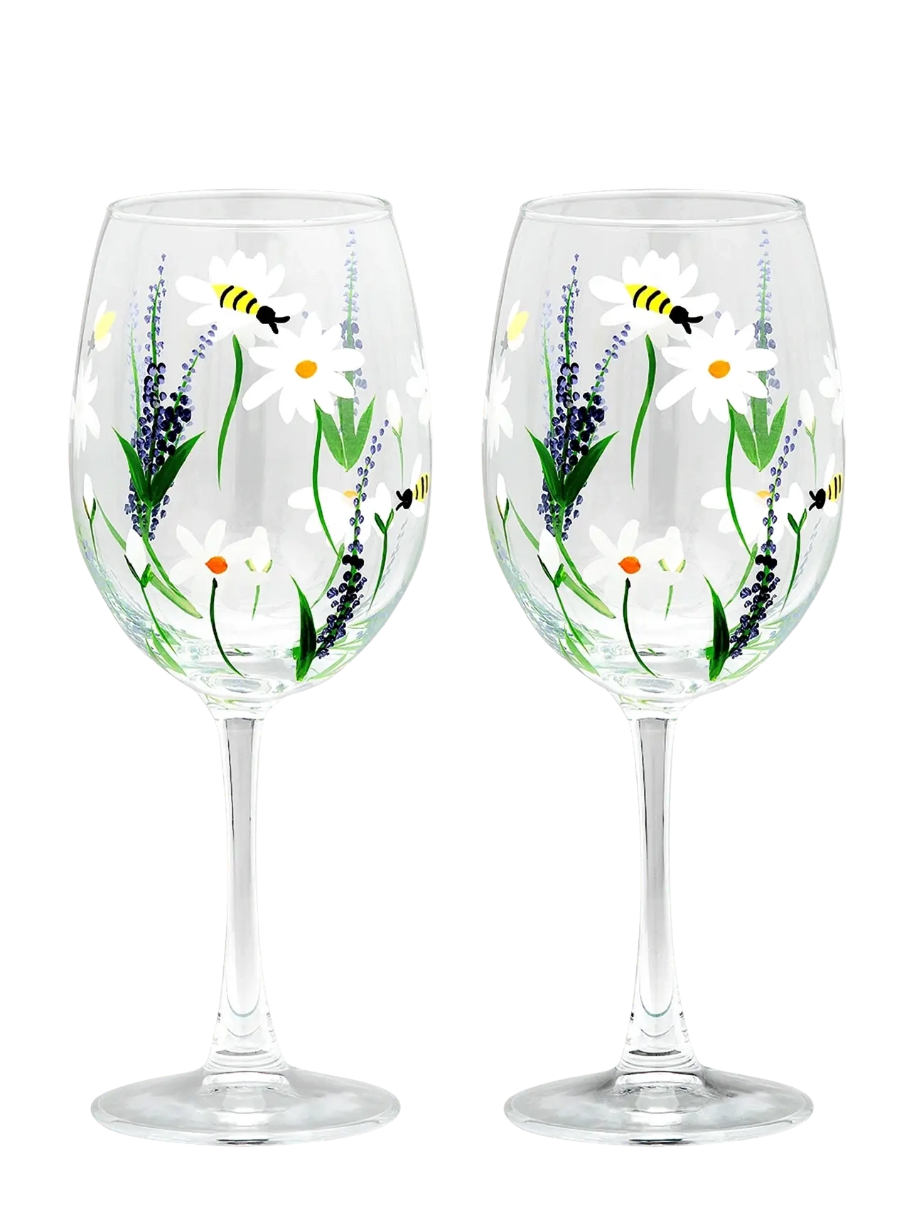 Anna + Nina Springtime Toast Wine Glass Set of 2 - Geschirr - MULTICOLOR / clear
