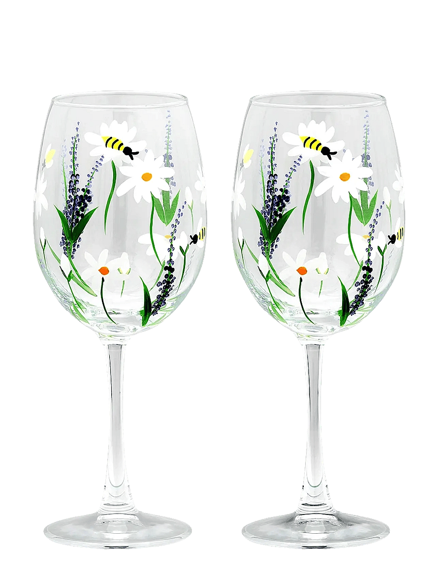 Anna + Nina - Springtime Toast Wine Glass Set of 2 - multicolor - 0