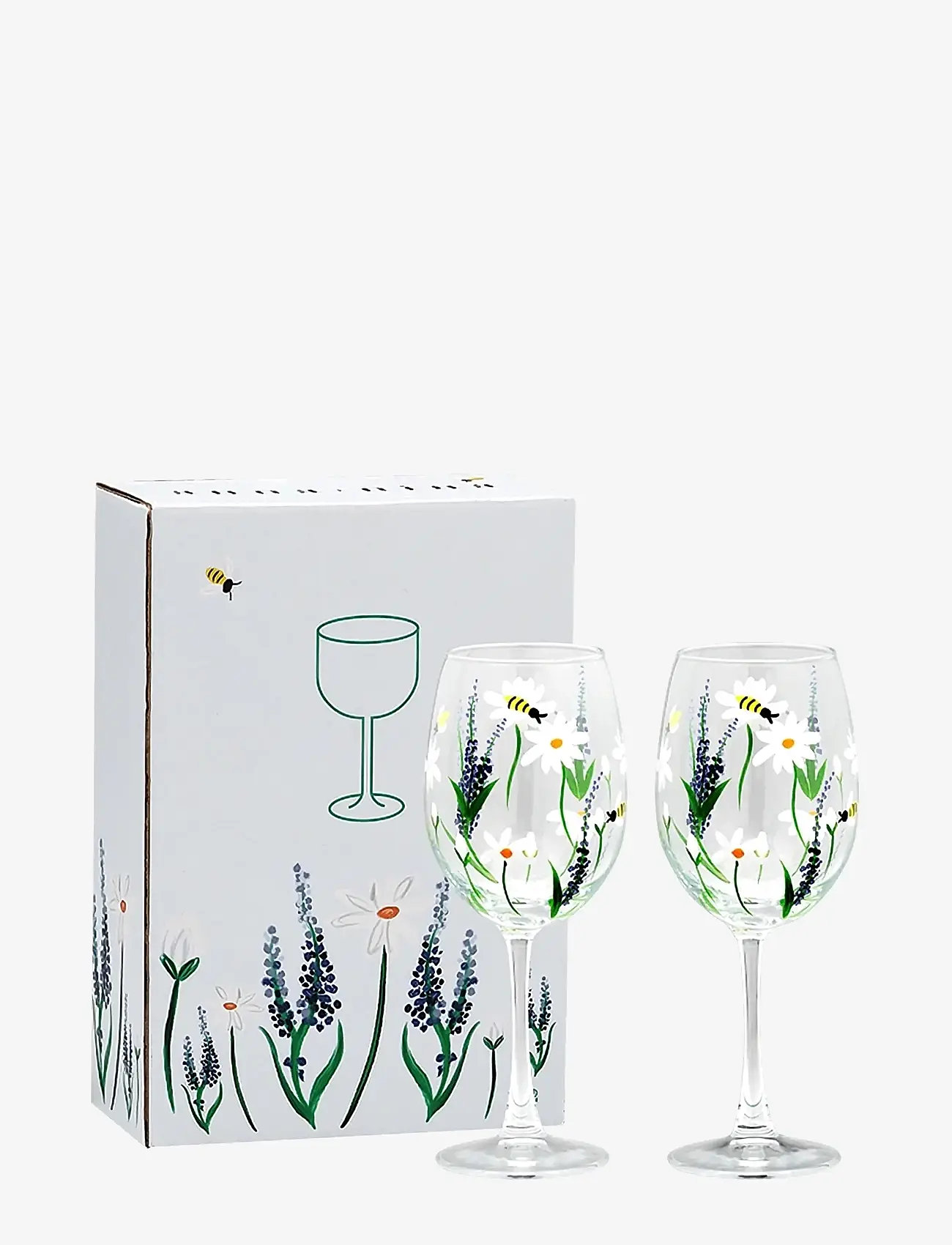 Anna + Nina - Springtime Toast Wine Glass Set of 2 - red wine glasses - multicolor - 1