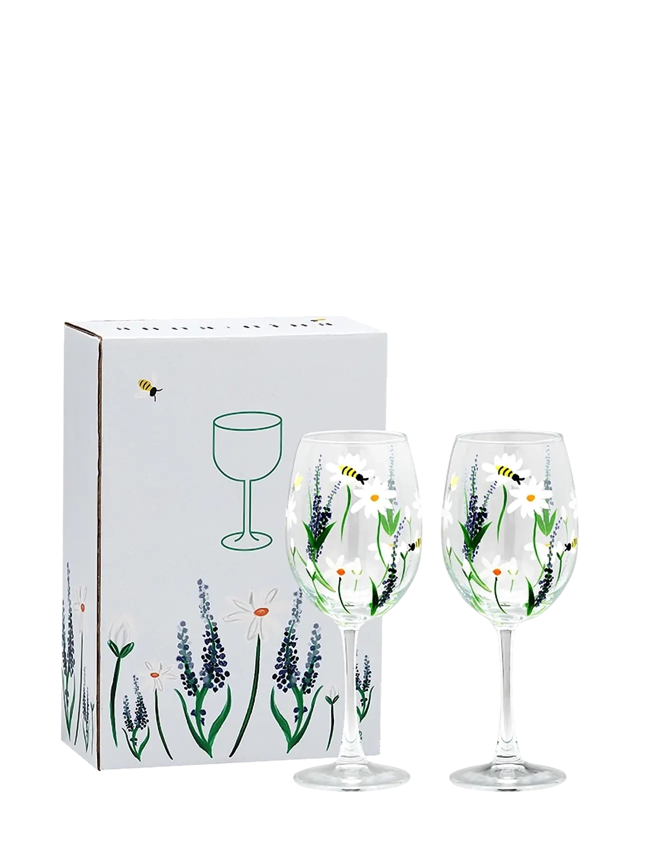 Anna + Nina - Springtime Toast Wine Glass Set of 2 - multicolor - 1