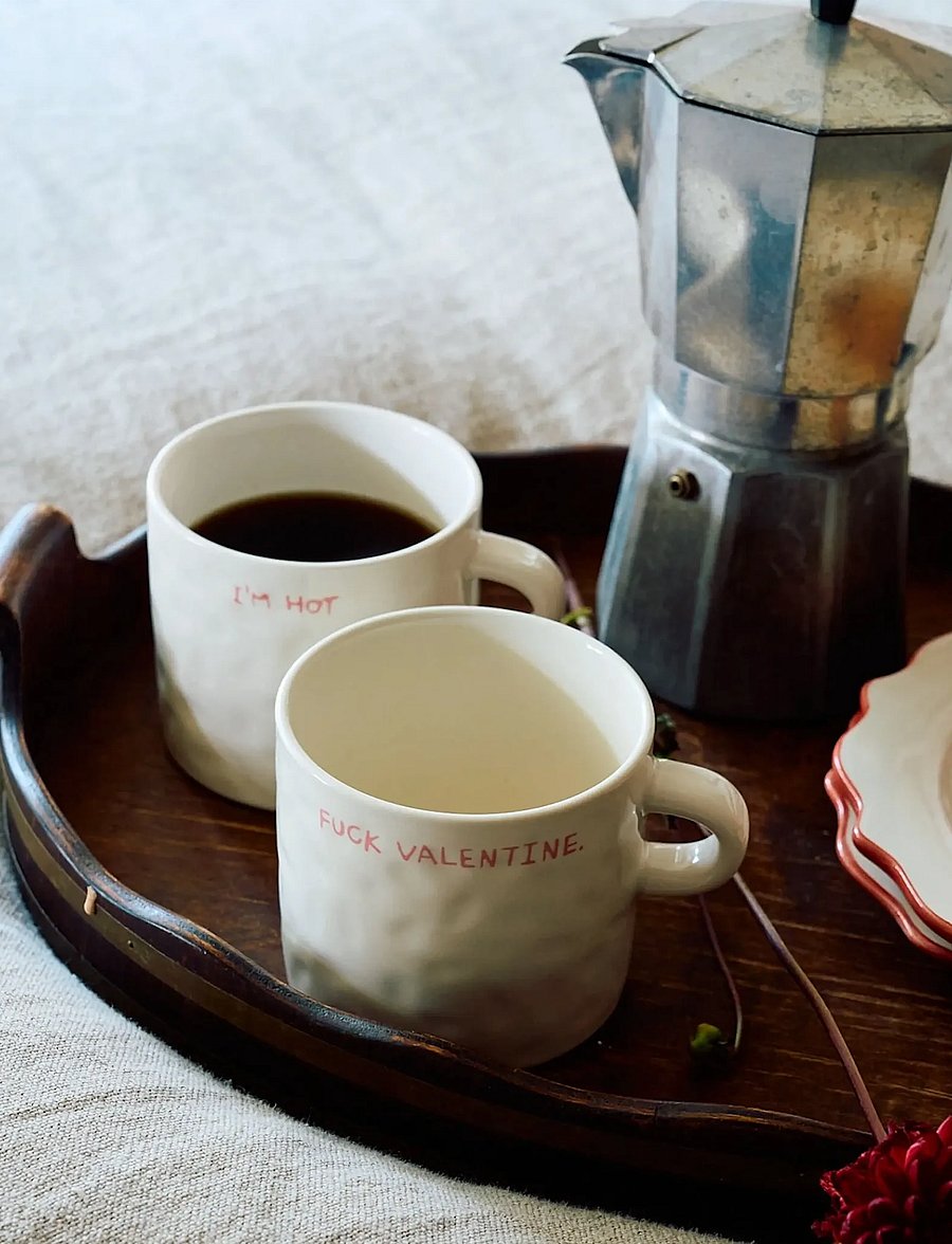 Anna + Nina - Fuck Valentine Mug - kohvitassid - white - 0