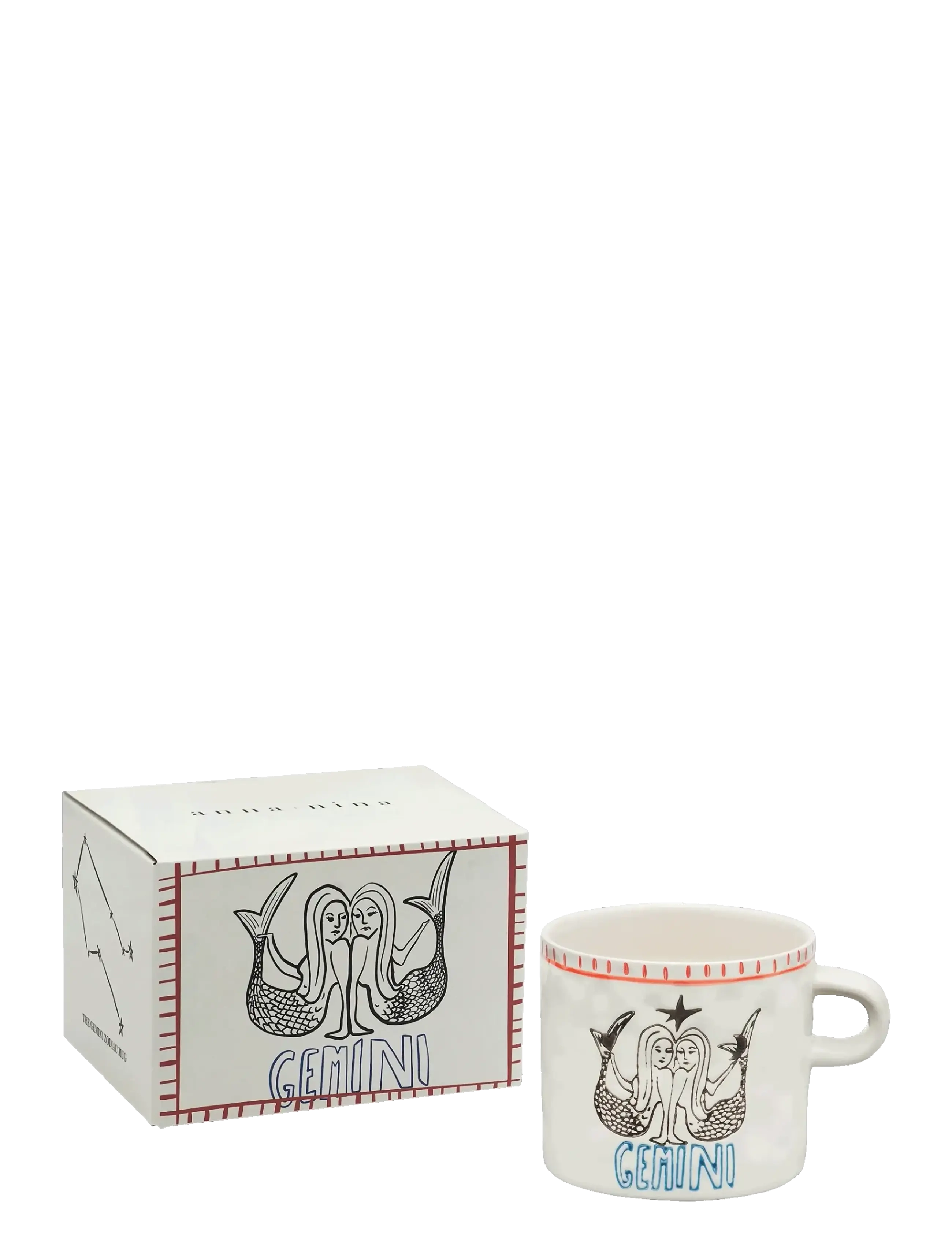 Anna + Nina Zodiac Tea Mug, Tea Kop, Creme, Str: 50 CL