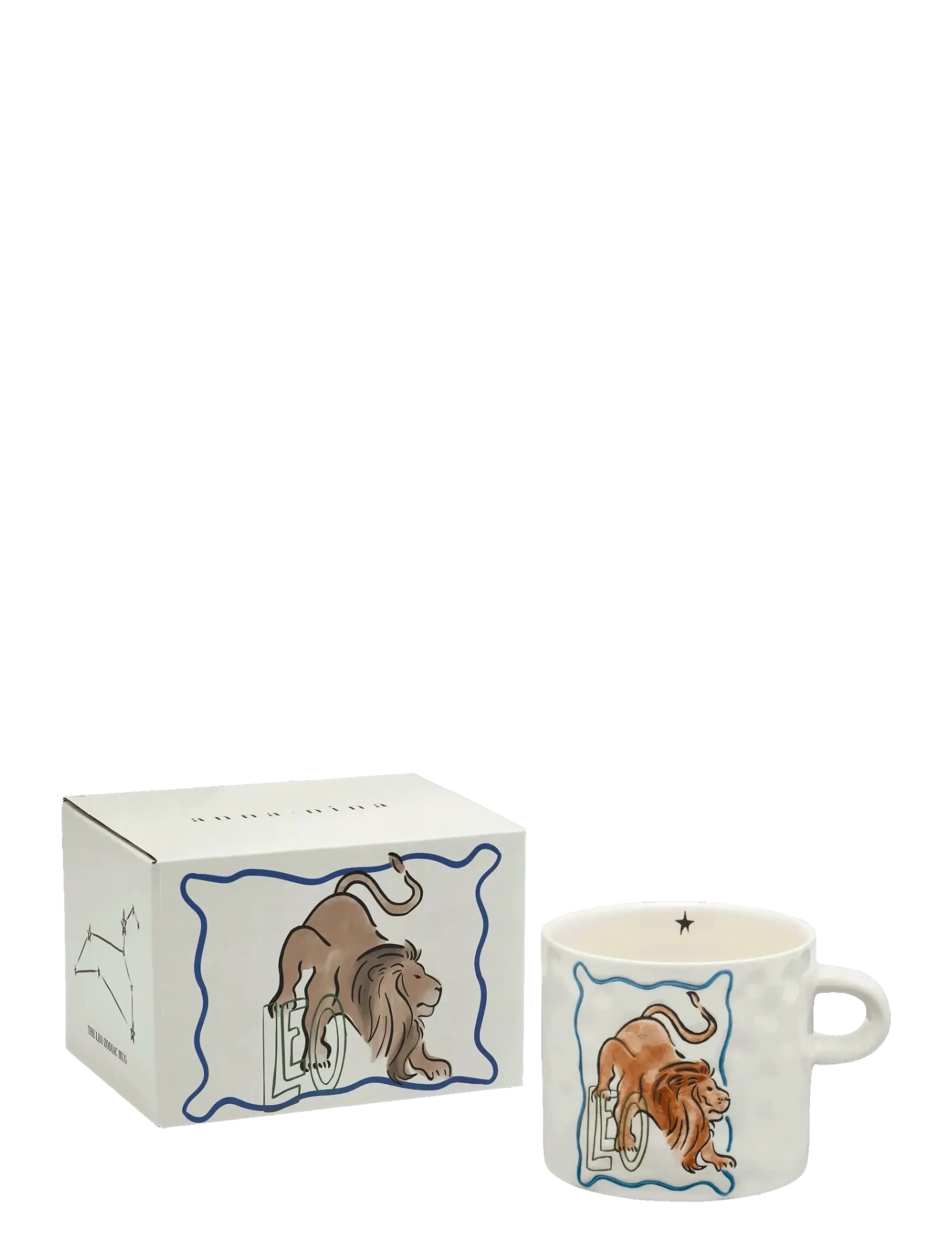 Anna + Nina Zodiac Tea Mug, Tea Kop, Creme, Str: 50 CL