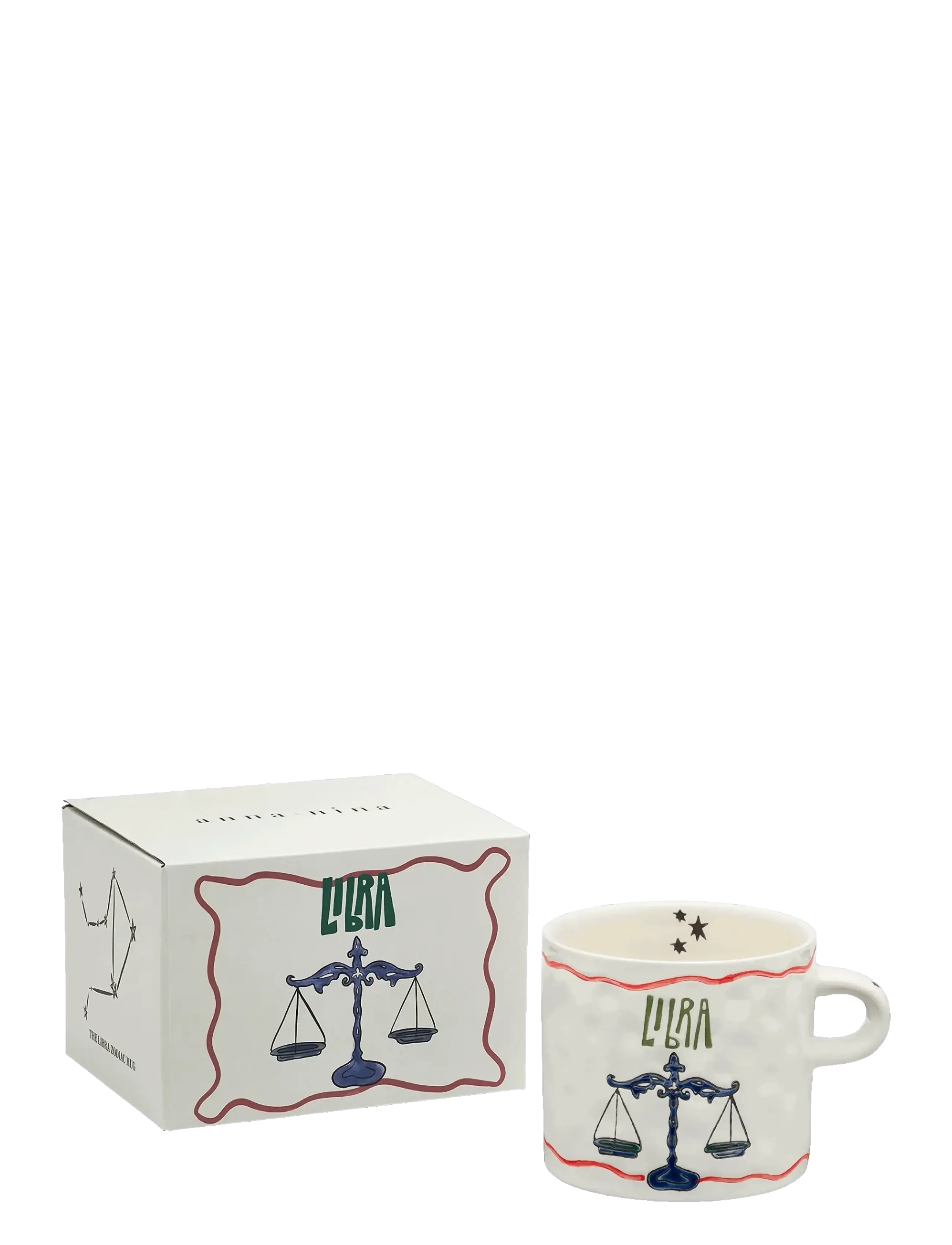 Anna + Nina Zodiac Tea Mug, Tea Kop, Creme, Str: 50 CL
