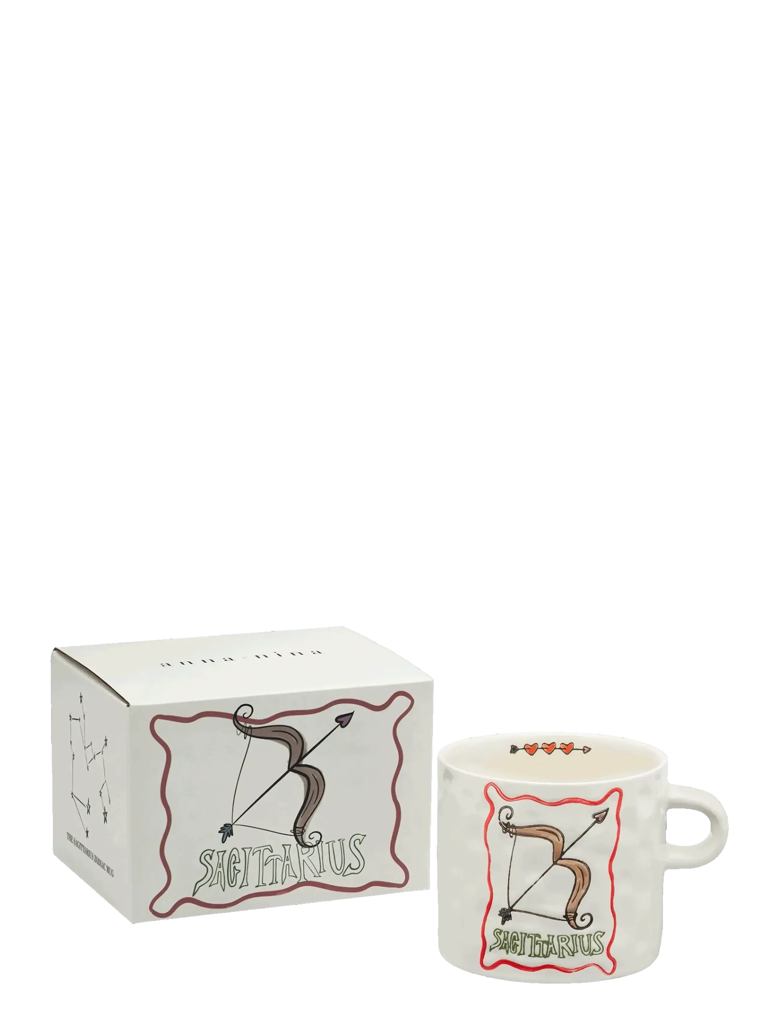 Anna + Nina Zodiac Tea Mug, Tea Kop, Creme, Str: 50 CL