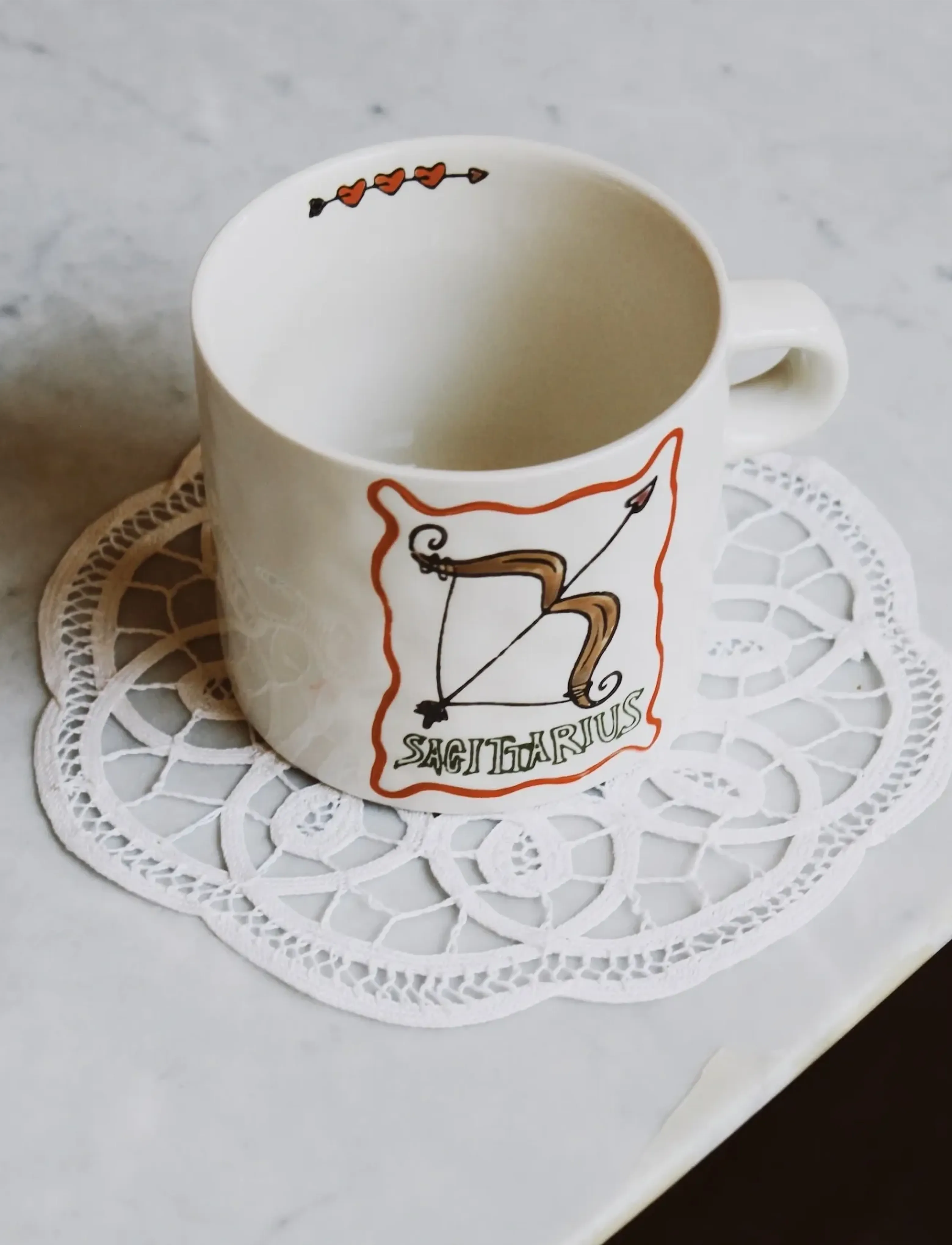 Anna + Nina Zodiac Tea Mug, 50 CL, Cups & Mugs, Creme - Cups, Homeware